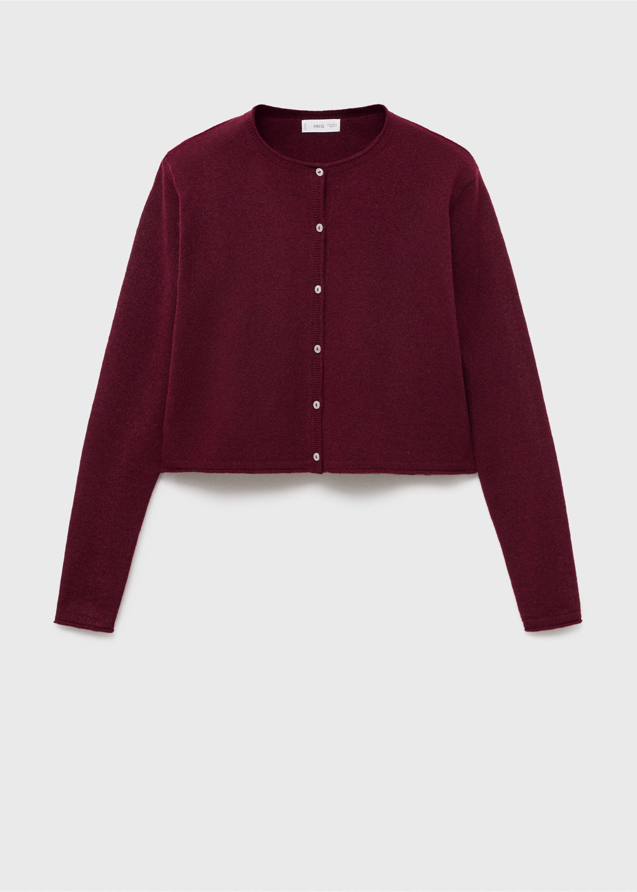 Knitted button cardigan - Article without model, Burgundy. Ref: 17025793-00.
