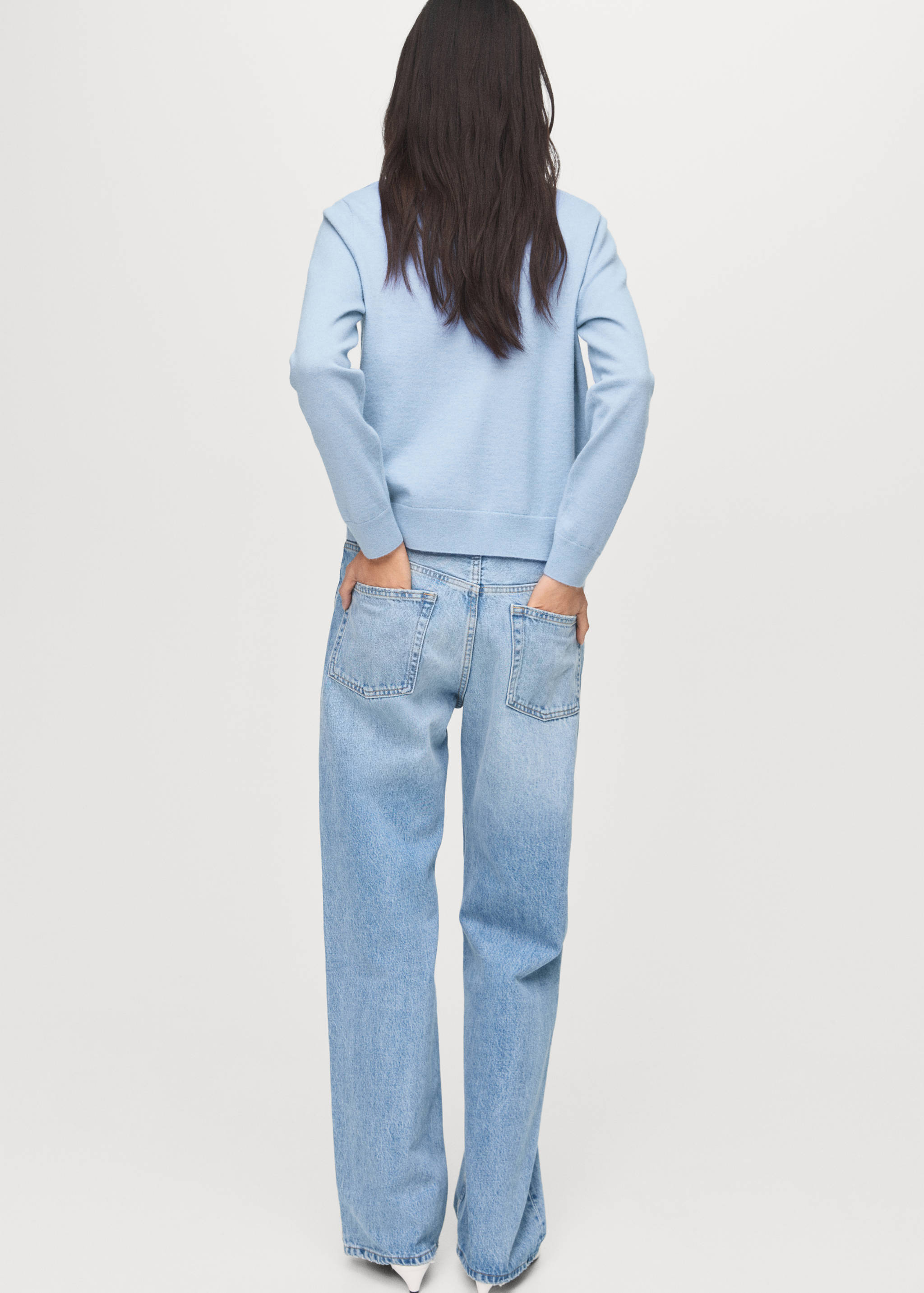 Argyle pattern knit cardigan - Reverse of the article