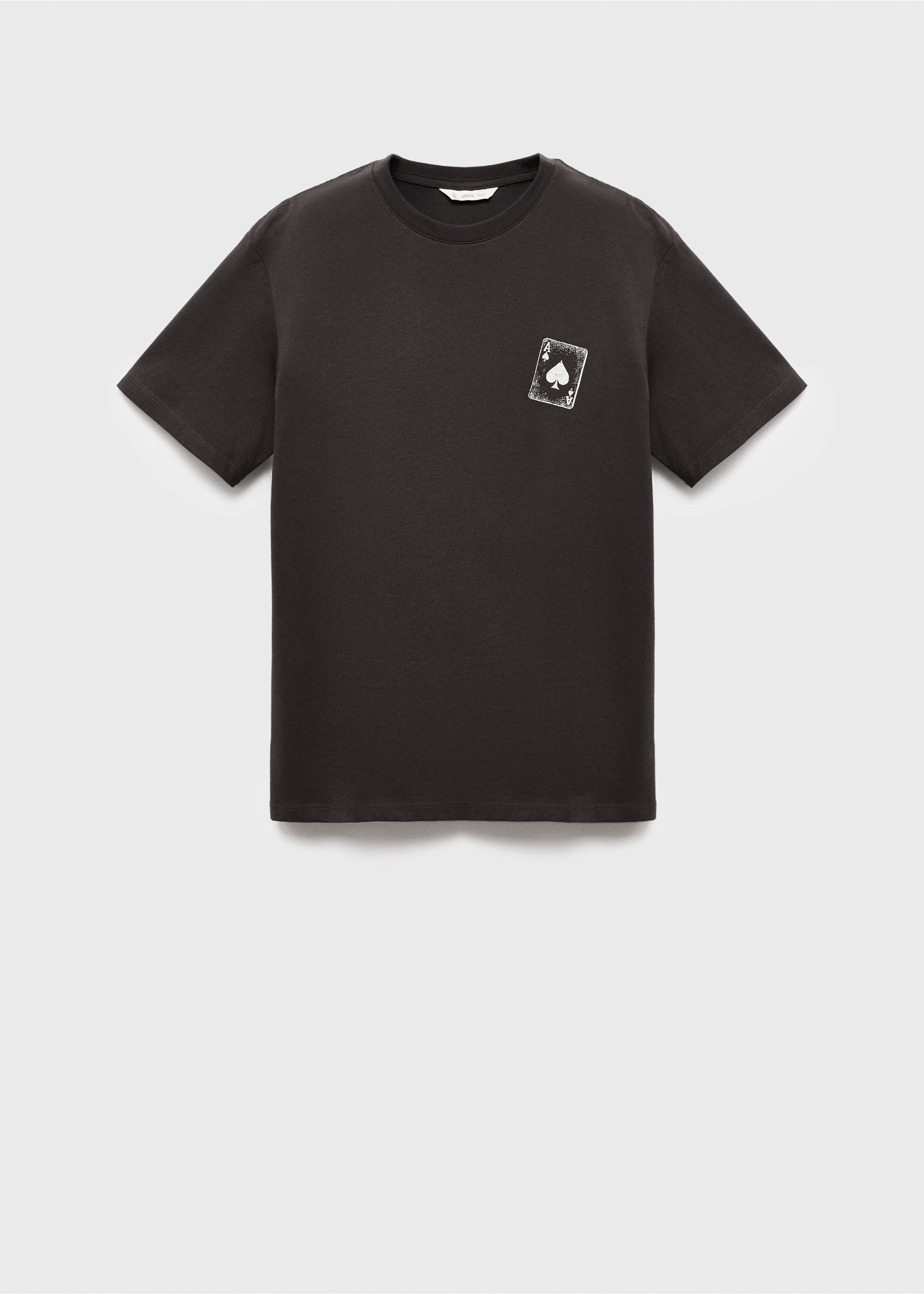Printed cotton-blend t-shirt - Article without model, Charcoal. Ref: 17025803-00.