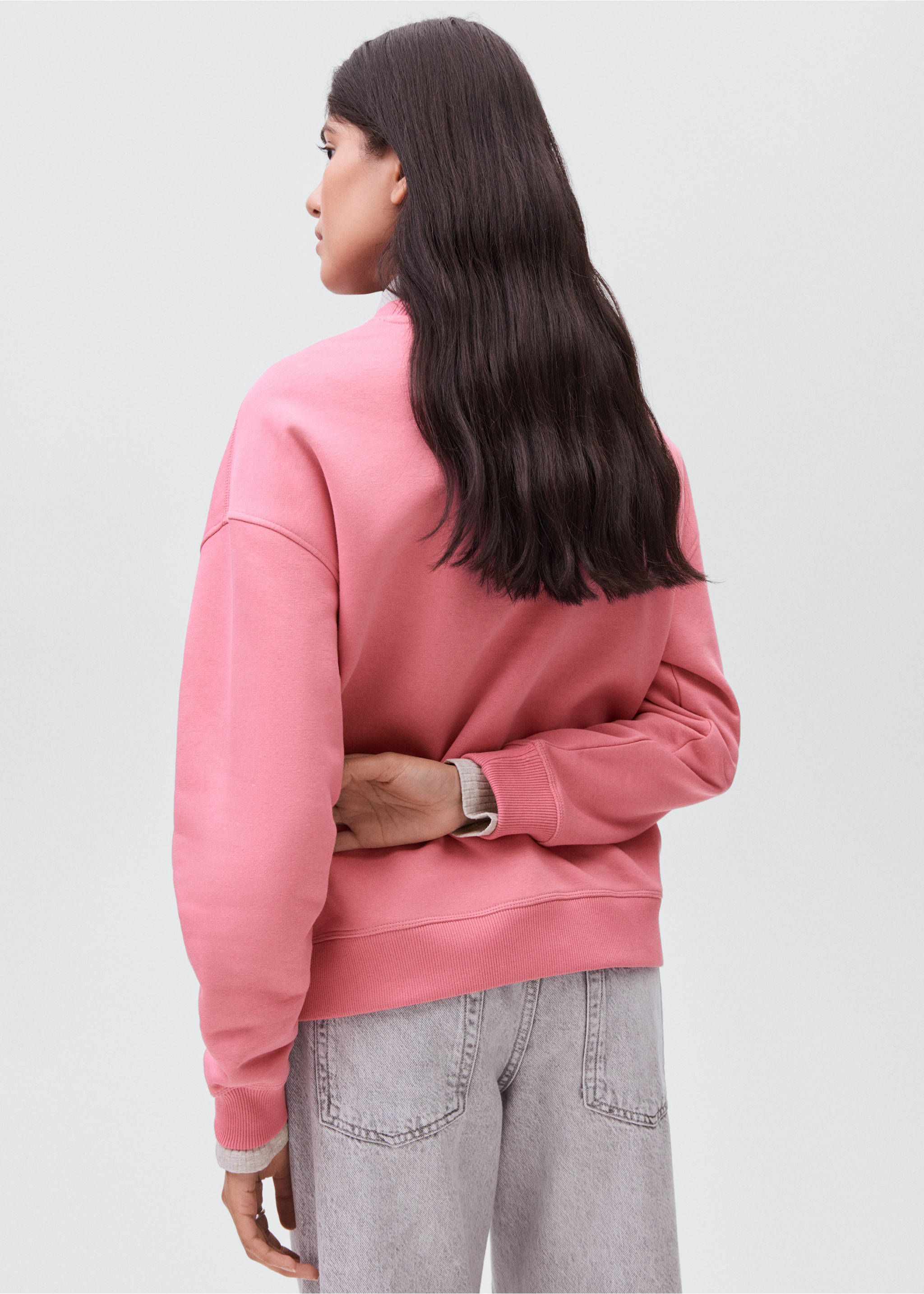 Printed cotton sweatshirt - Reverse of the article, Pink. Ref: 17025806-00.