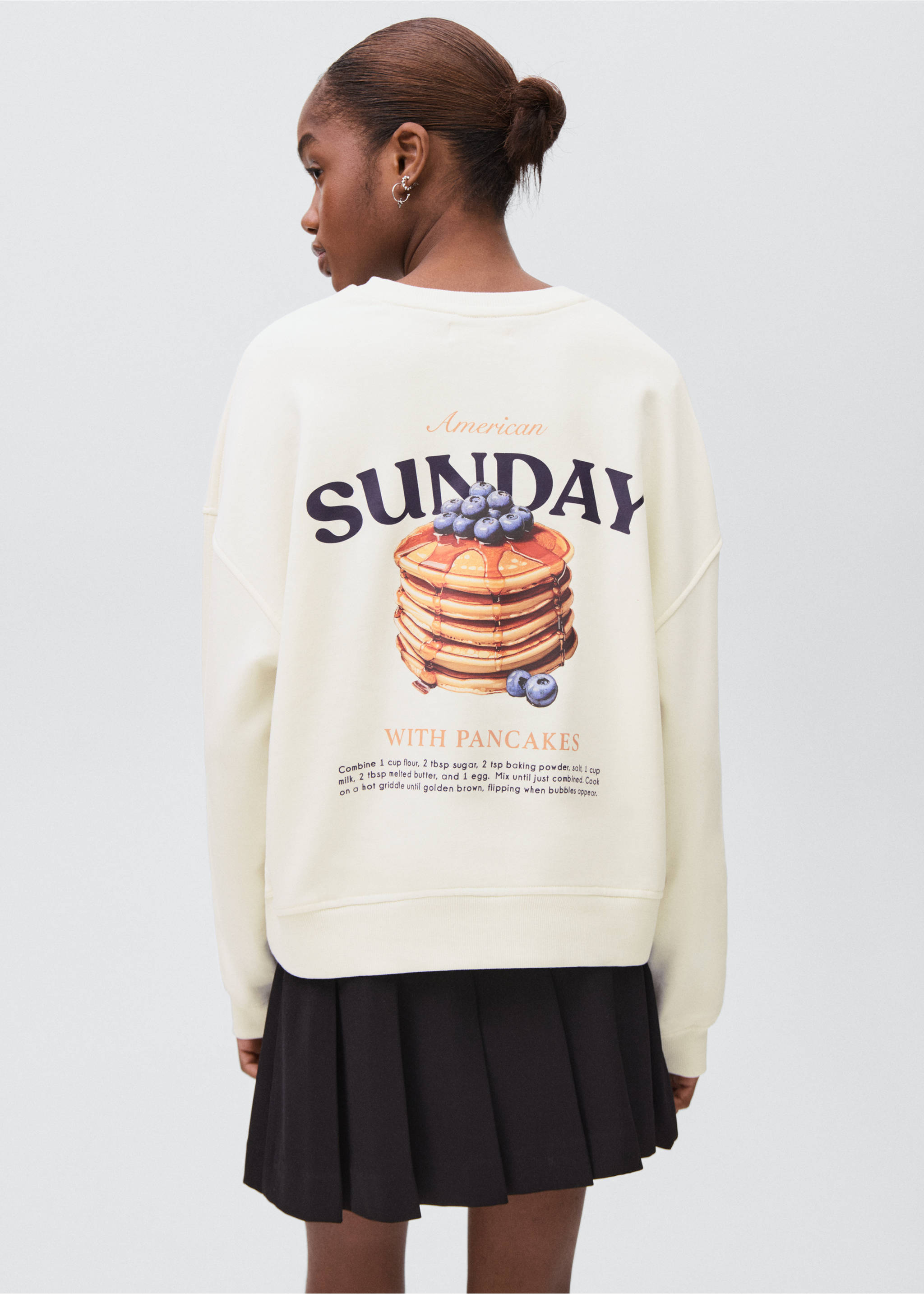Printed cotton sweatshirt - Reverse of the article, Off White. Ref: 17025808-00.