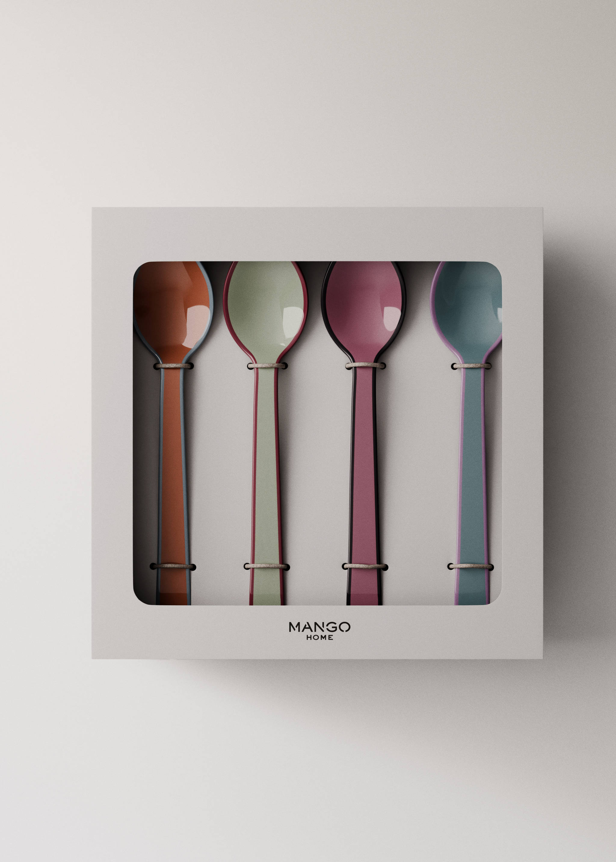 Set of 4 multi-coloured dessert spoons - Details of the article 3