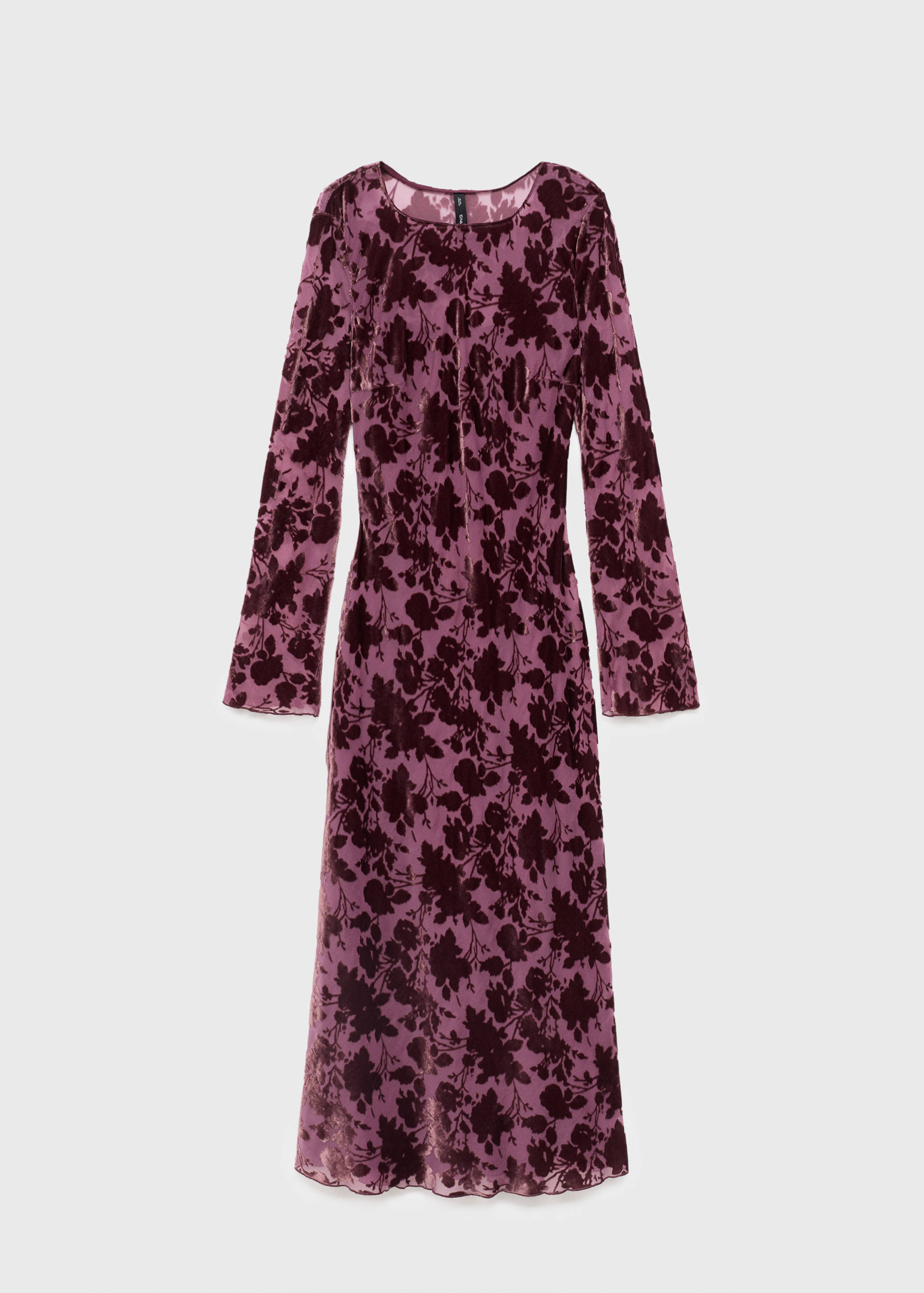 Floral jacquard dress with bell sleeves - Article without model