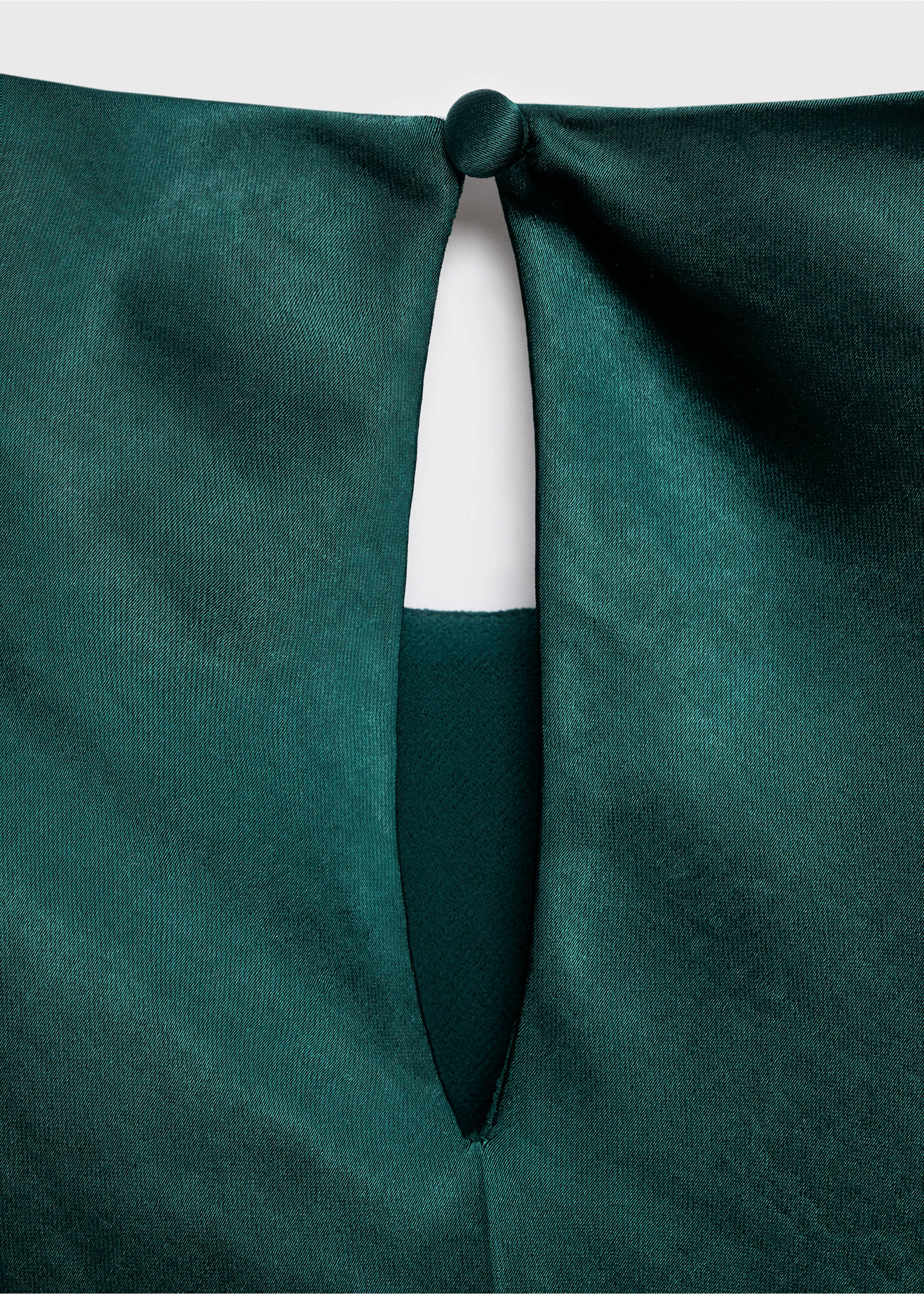 Fitted satin dress - Details of the article 0, Green. Ref: 17025817-00.
