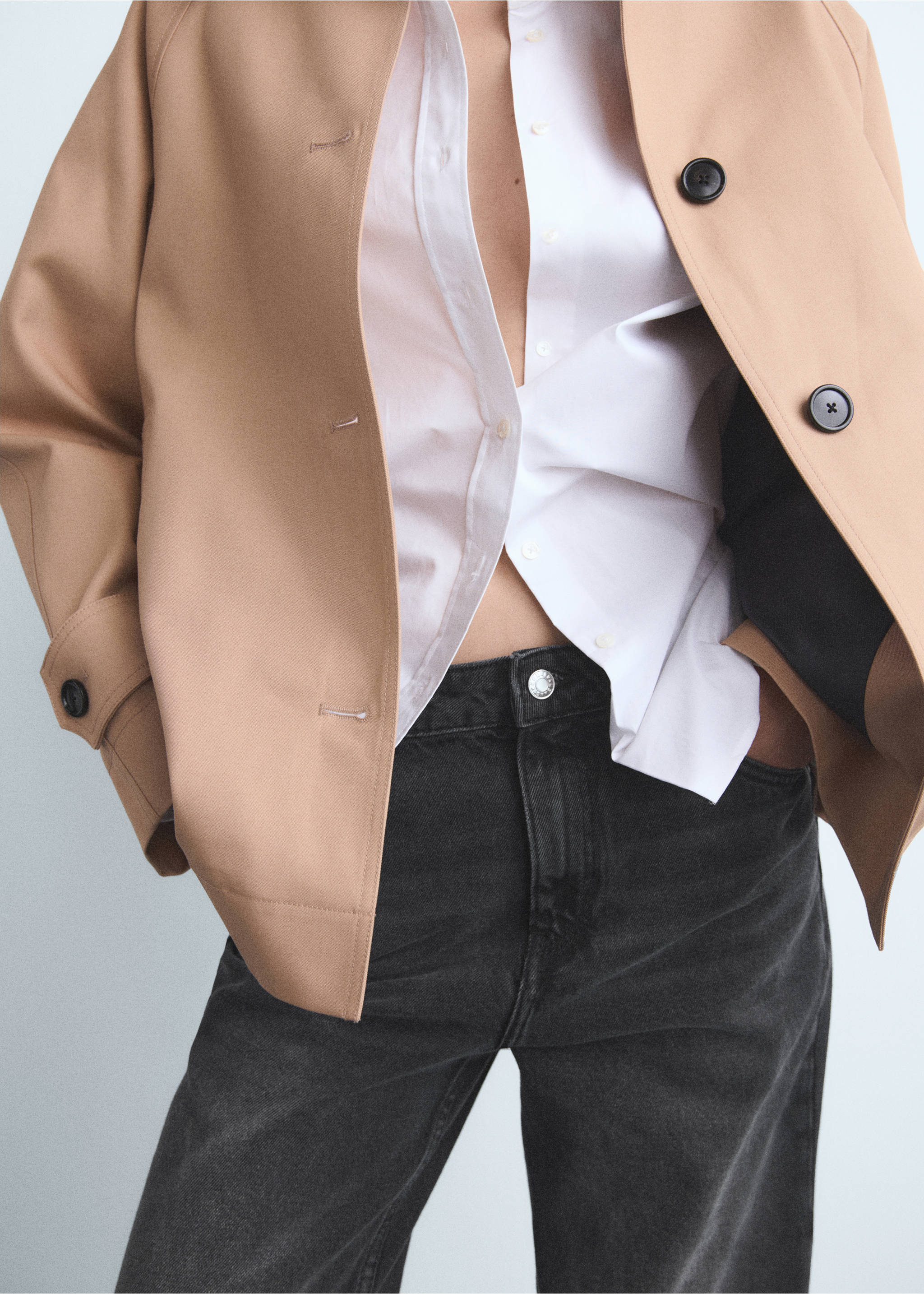 Miami medium-rise straight-fit jeans - Details of the article 3, Black denim. Ref: 17025826-00.
