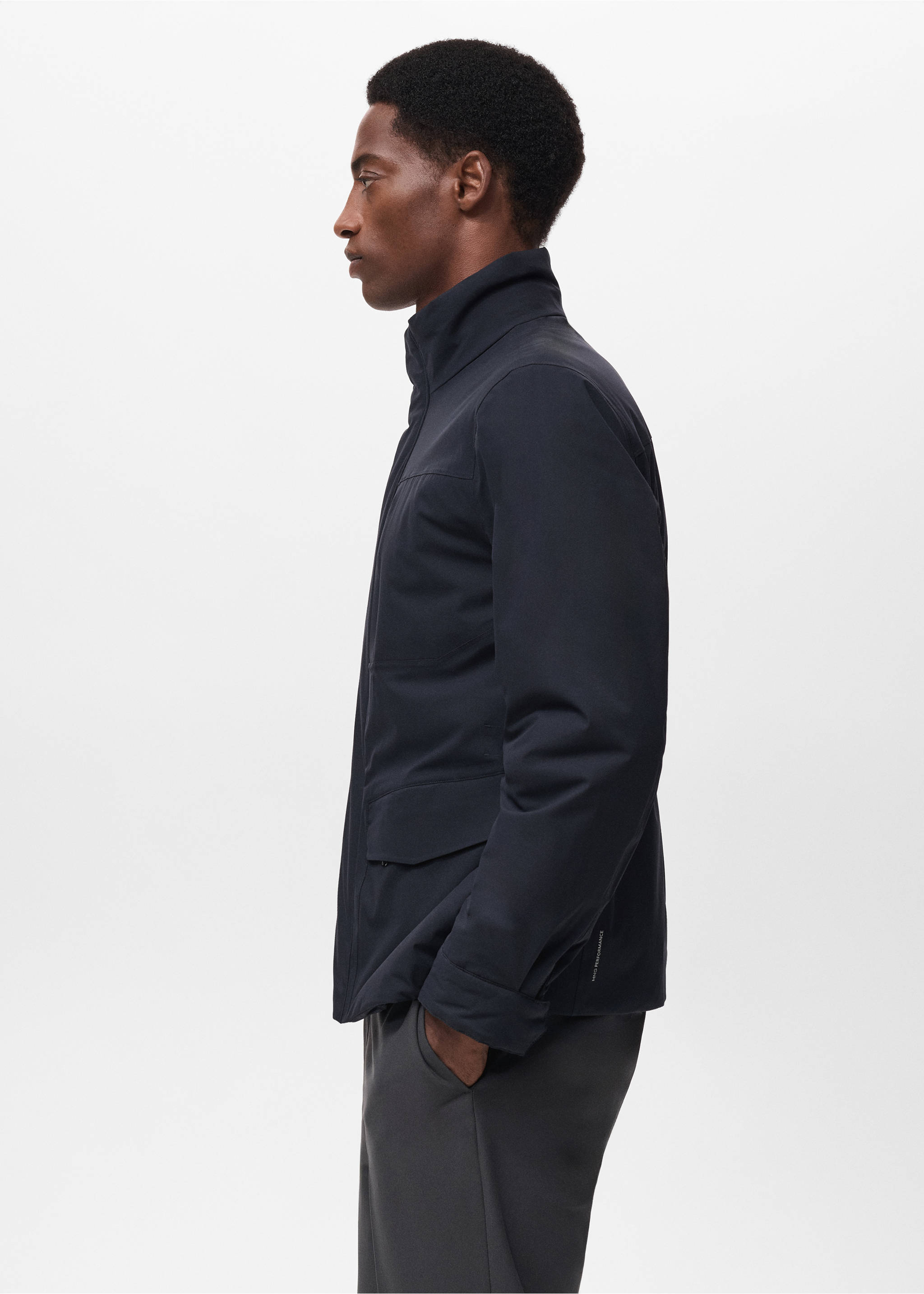 Waterproof jacket with Thermolite® padding - Details of the article 2, Navy. Ref: 17025968-00.