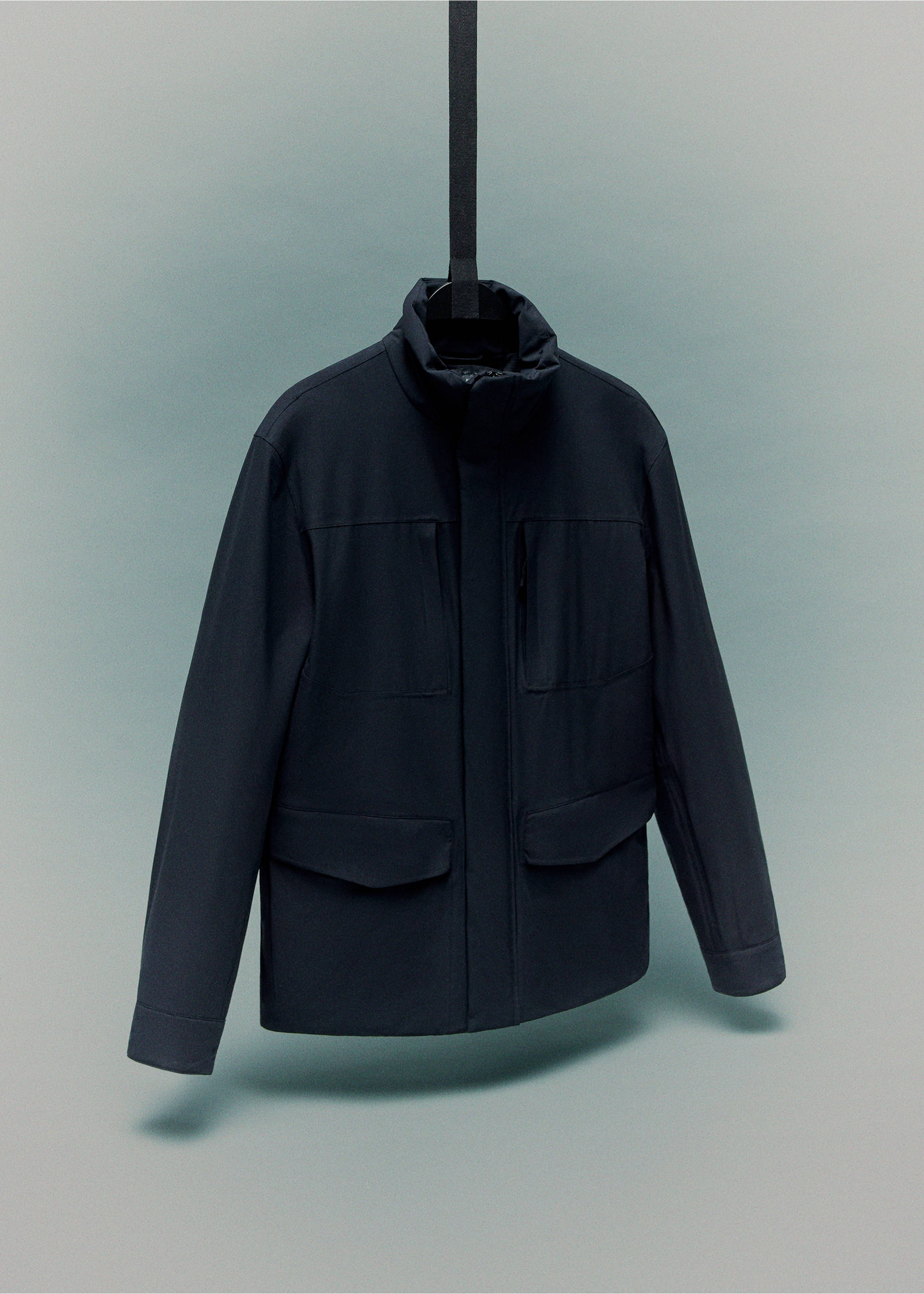 Waterproof jacket with Thermolite® padding - Details of the article 9, Navy. Ref: 17025968-00.