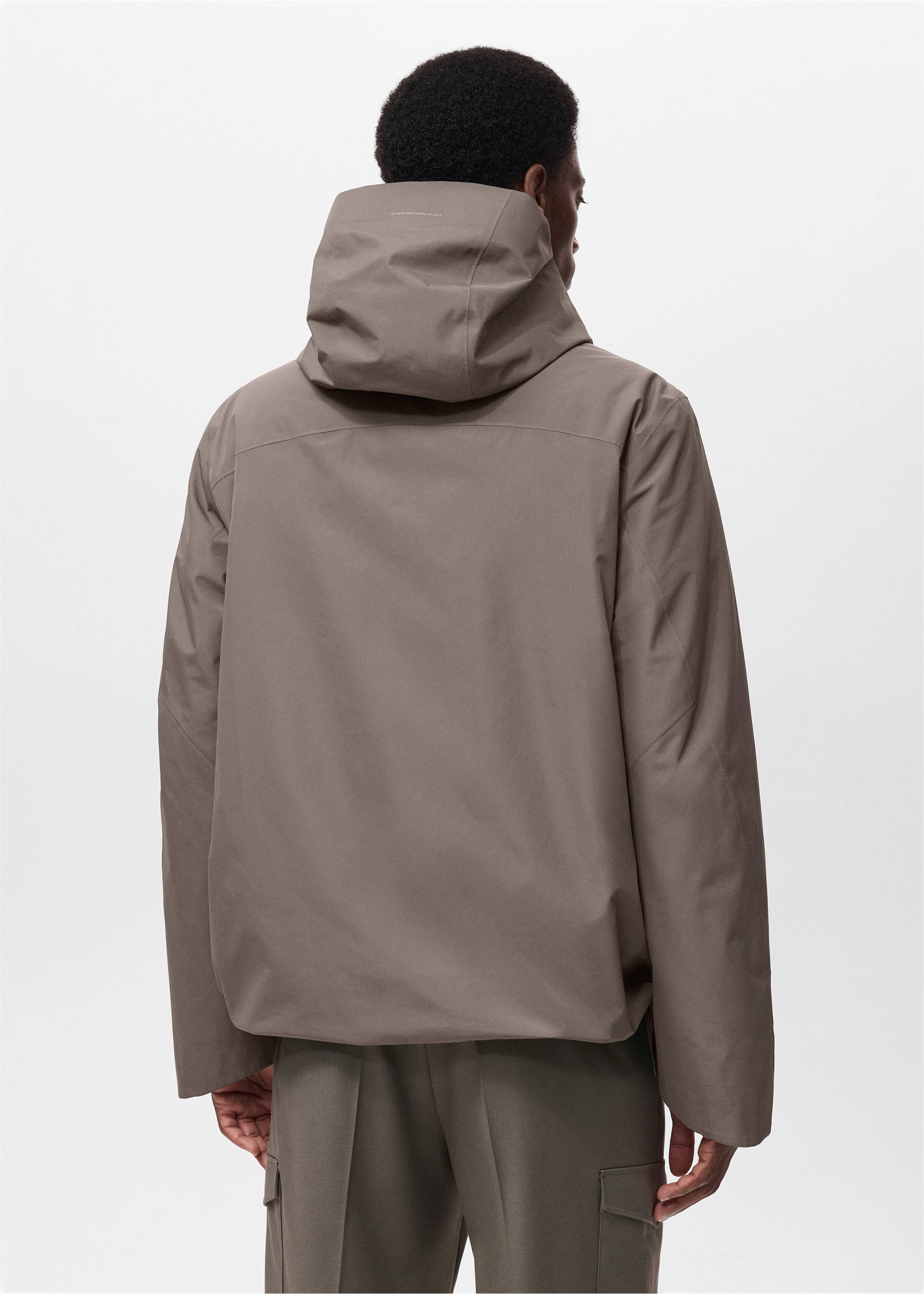 Water-repellent Thermolite® hooded jacket - Reverse of the article, Medium Brown. Ref: 17025969-00.