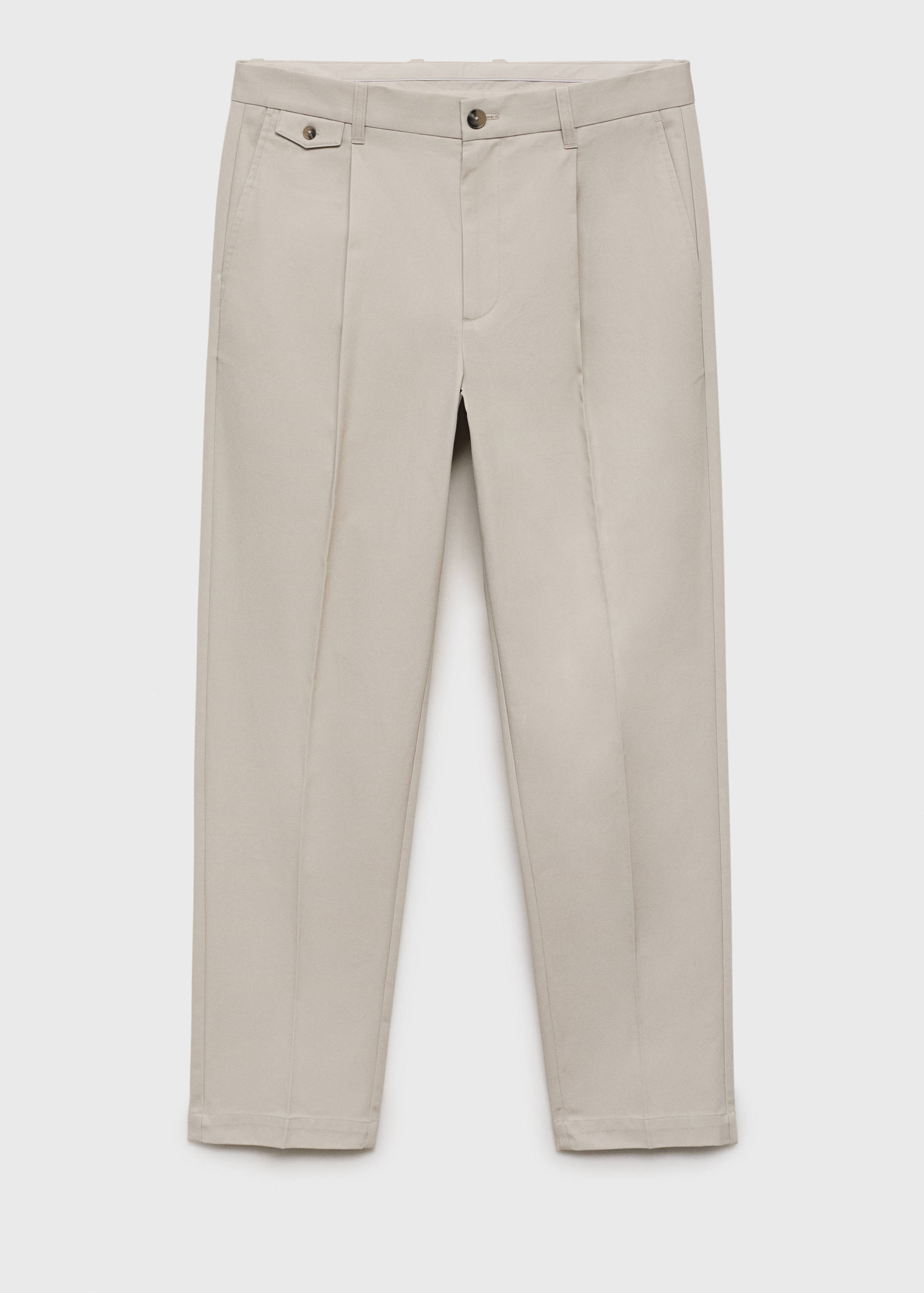 Regular fit pleated cotton trousers - Article without model