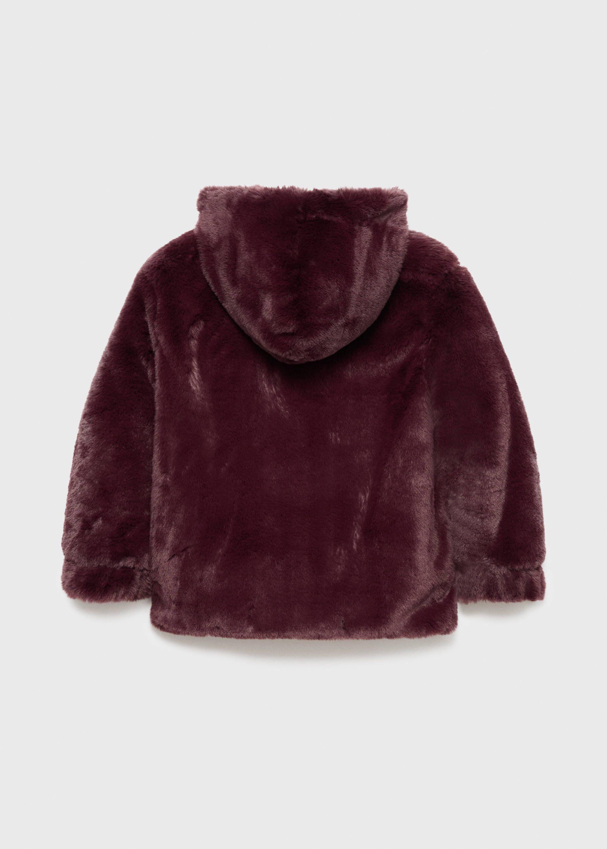 Manteau imitation fourrure à capuche - Verso de l’article