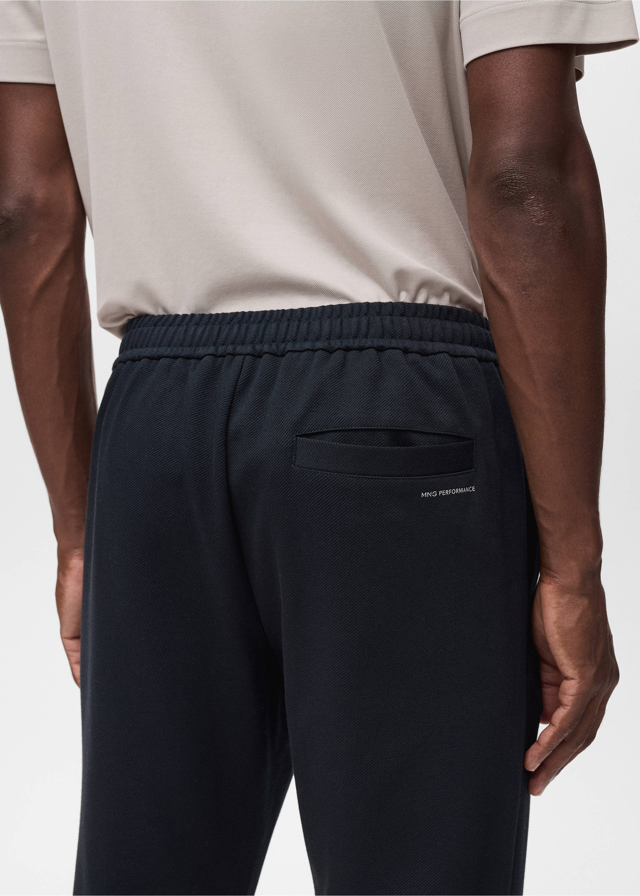 Technical structured joggers - Details of the article 3, Navy. Ref: 17025977-00.
