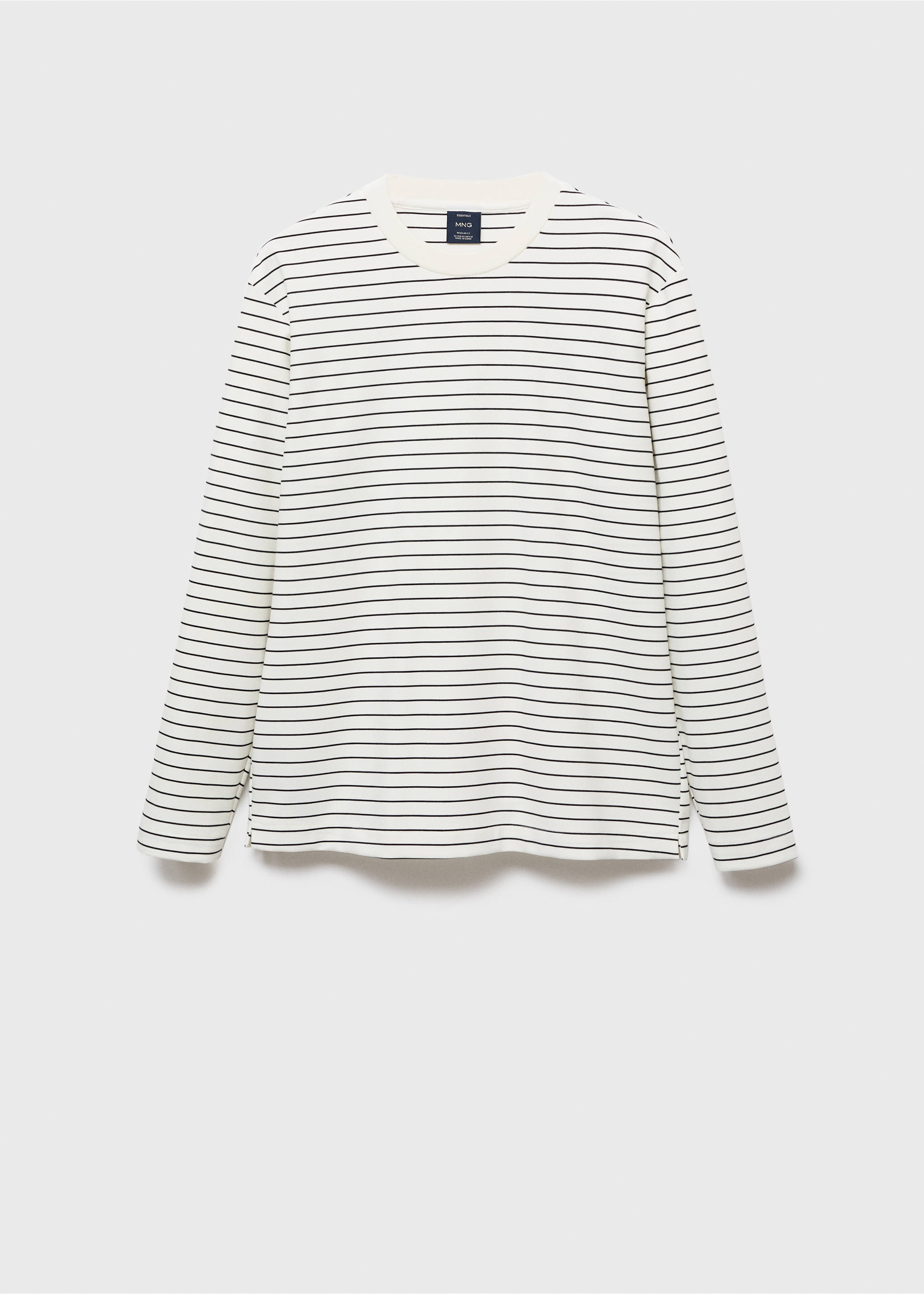 Striped long sleeves t-shirt - Article without model, Ecru. Ref: 17025978-00.