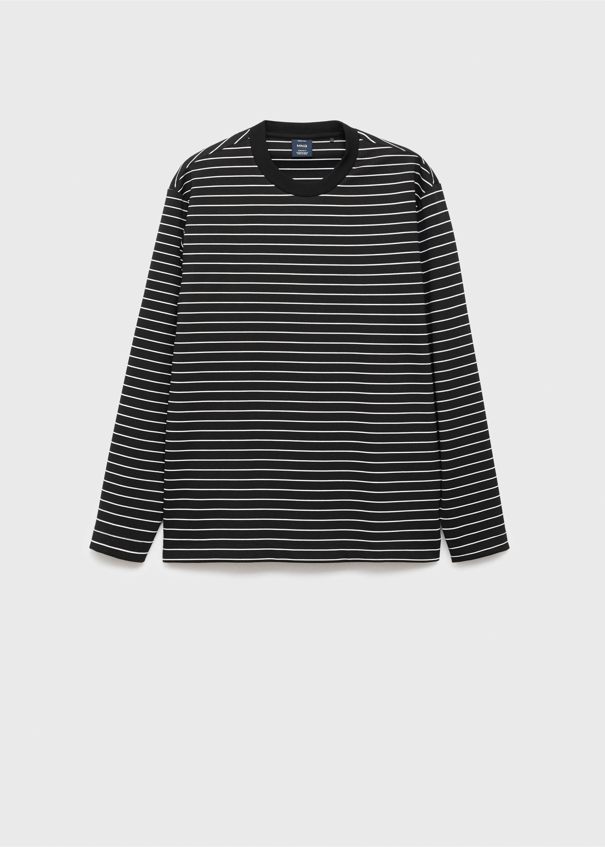 T-shirt manches longues rayures - Article sans modèle, Noir. Ref: 17025978-00.