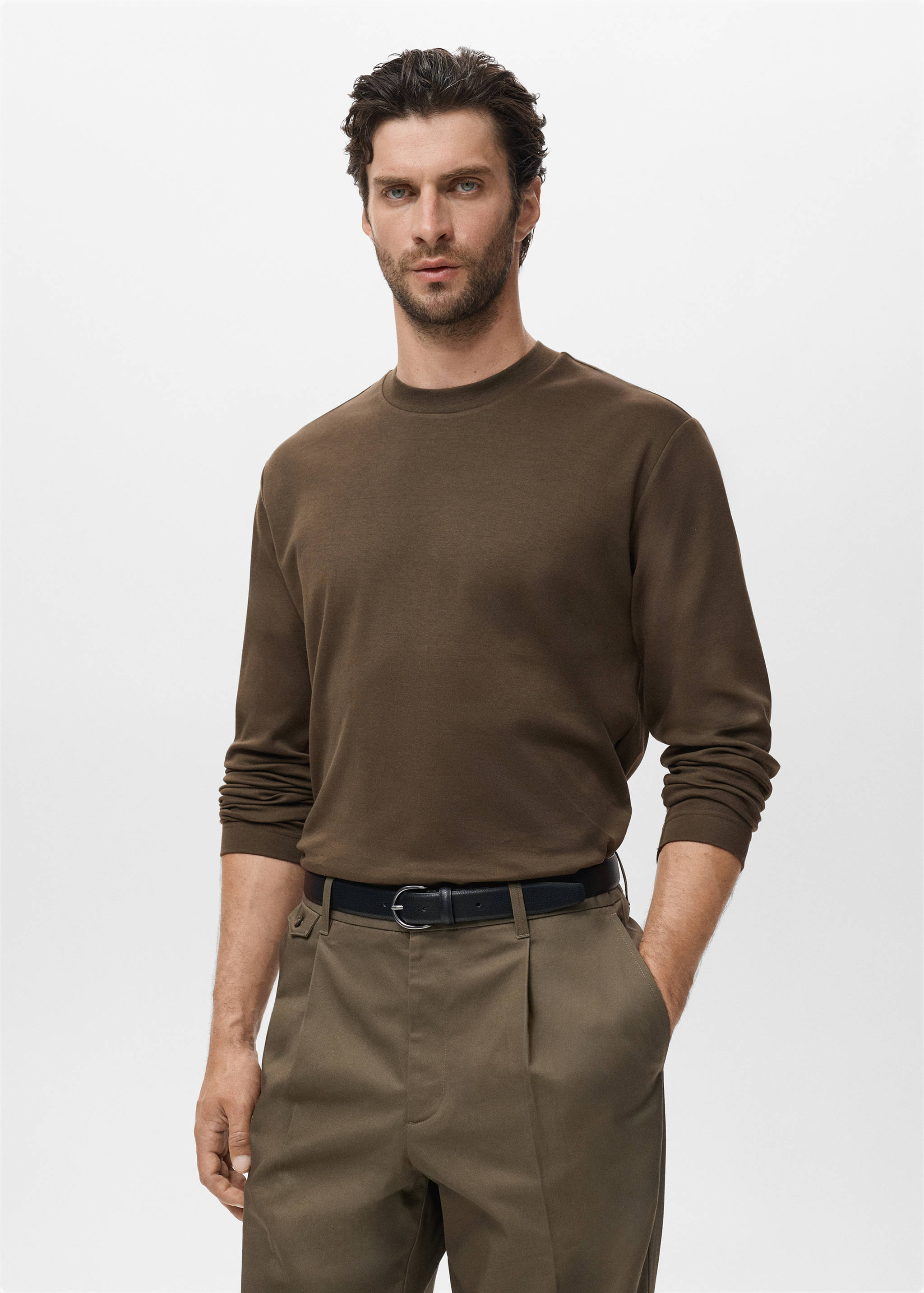T-shirt manches longues regular-fit - Plan moyen