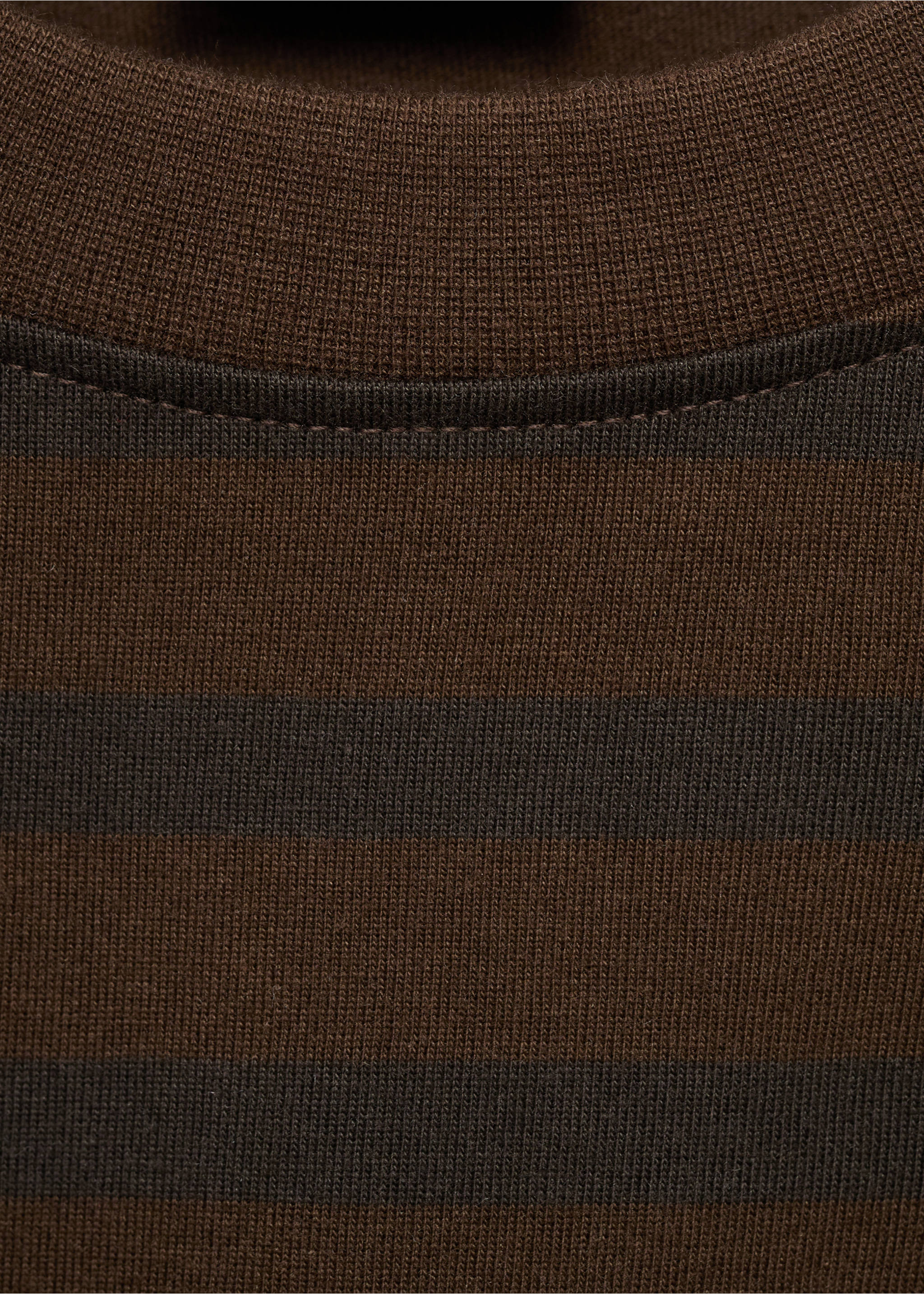 100% cotton relaxed-fit striped t-shirt - Details of the article 8, Medium Brown. Ref: 17025980-00.
