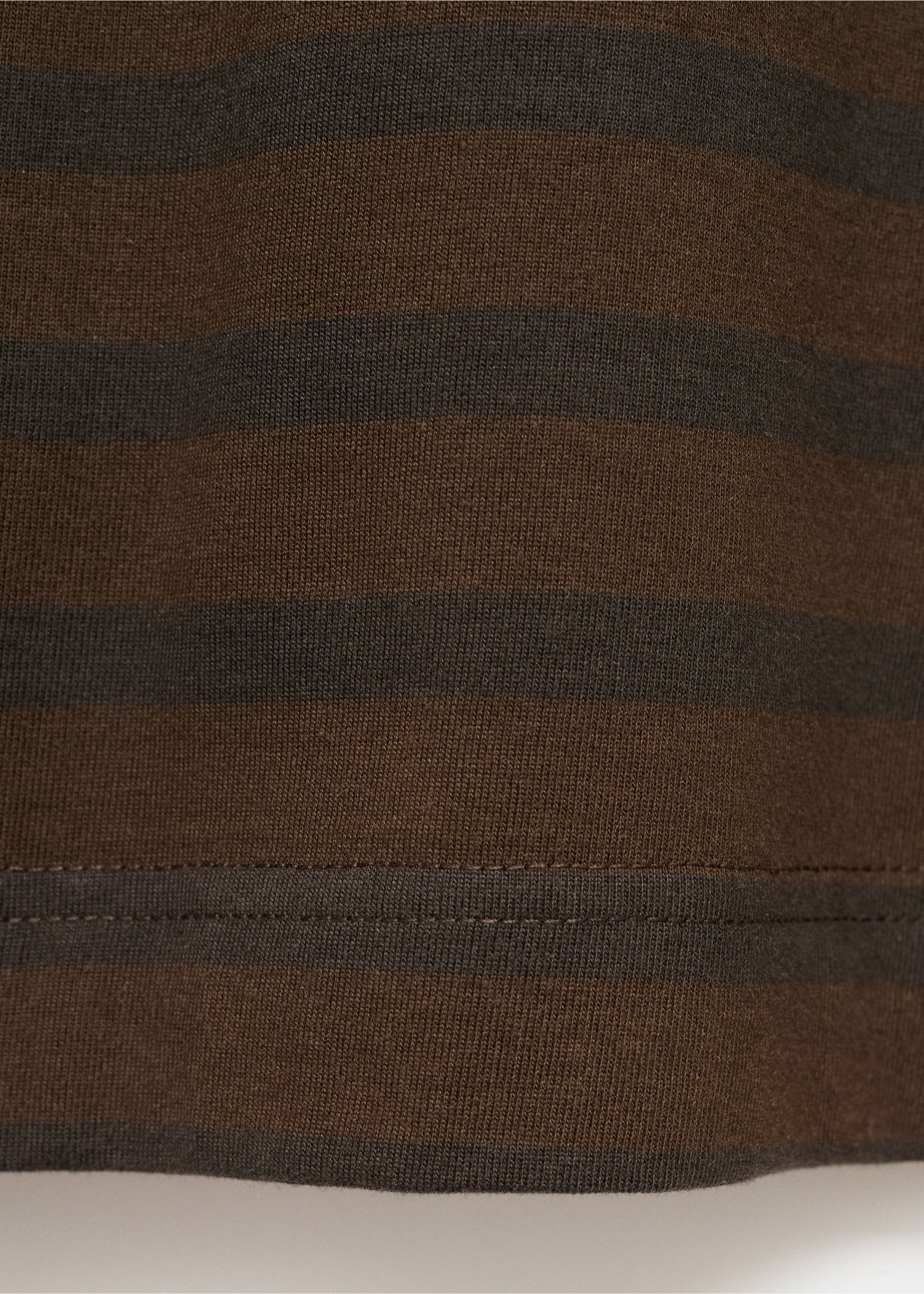 100% cotton relaxed-fit striped t-shirt - Details of the article 0, Medium Brown. Ref: 17025980-00.
