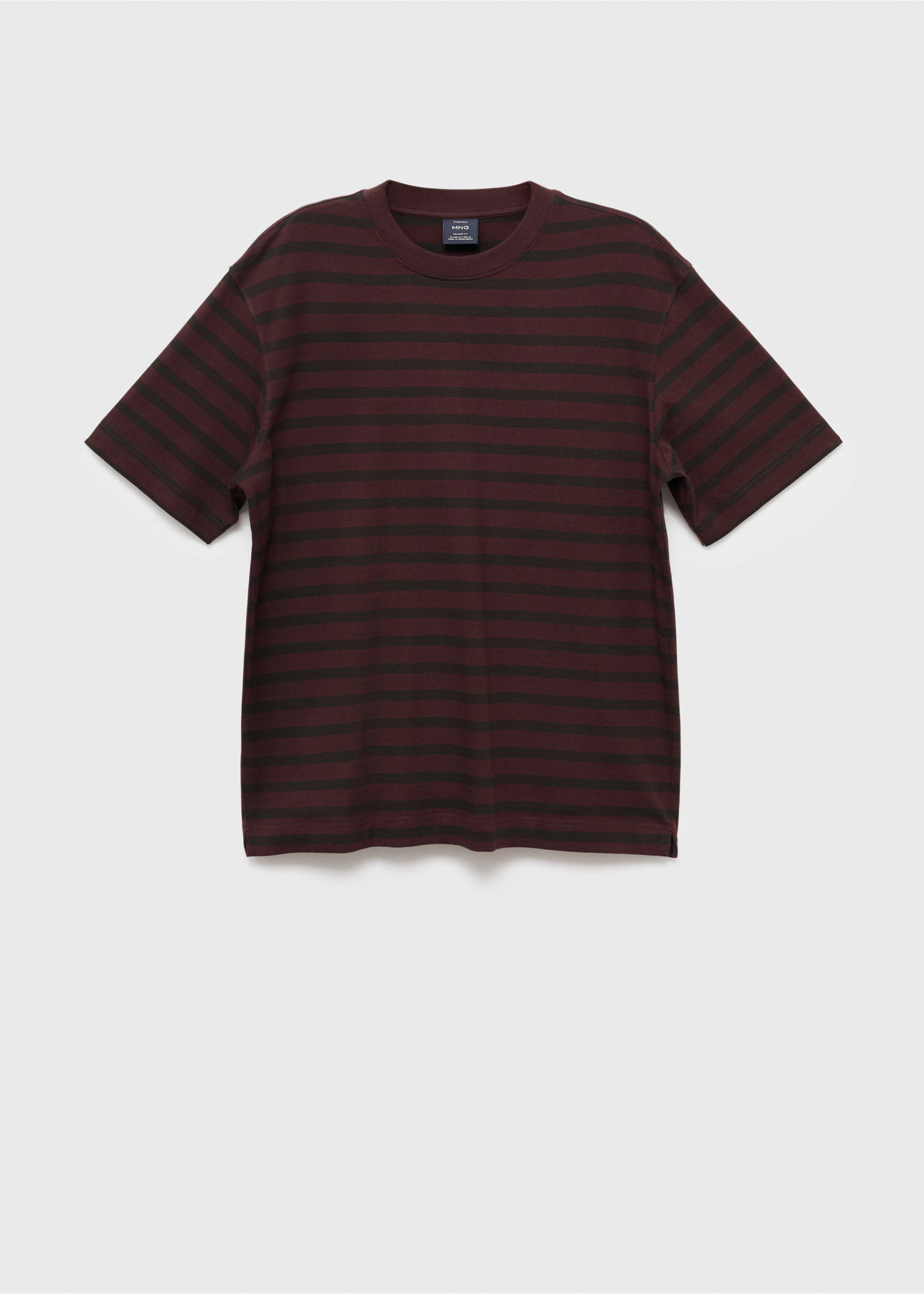 T-shirt 100 % coton rayures relaxed-fit - Article sans modèle, Lie de vin. Ref: 17025980-00.