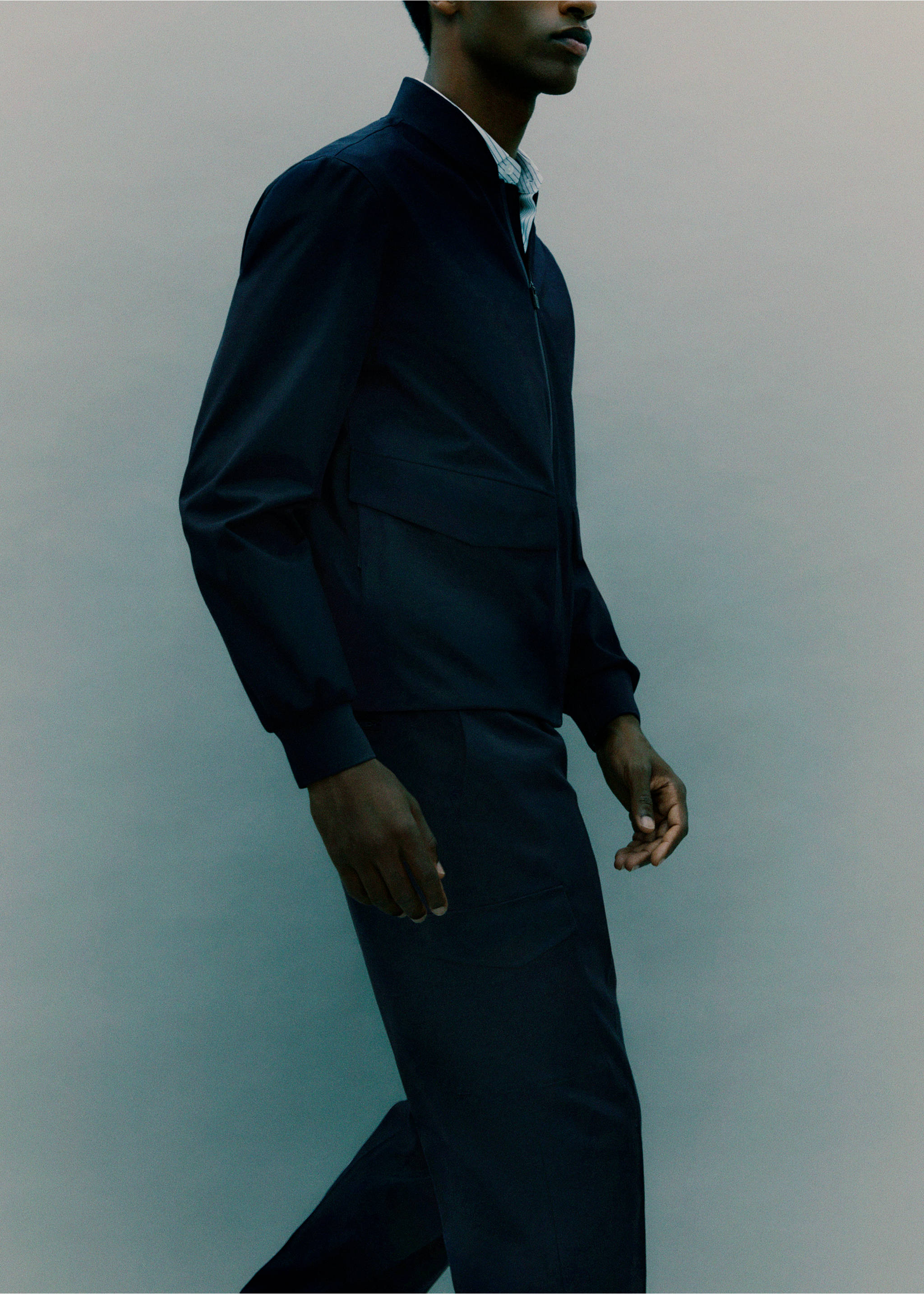 Regular fit, vasalásmentes, csíkos pamuting - A termék adatai 3, Khaki. Ref: 17025982-00.