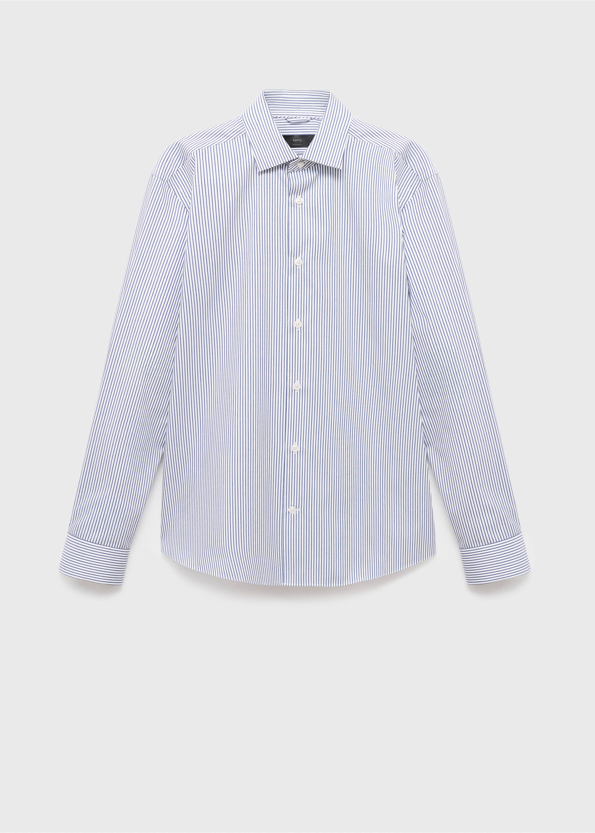 Chemise regular-fit coton rayures non iron - Article sans modèle, Bleu marine. Ref: 17025982-00.