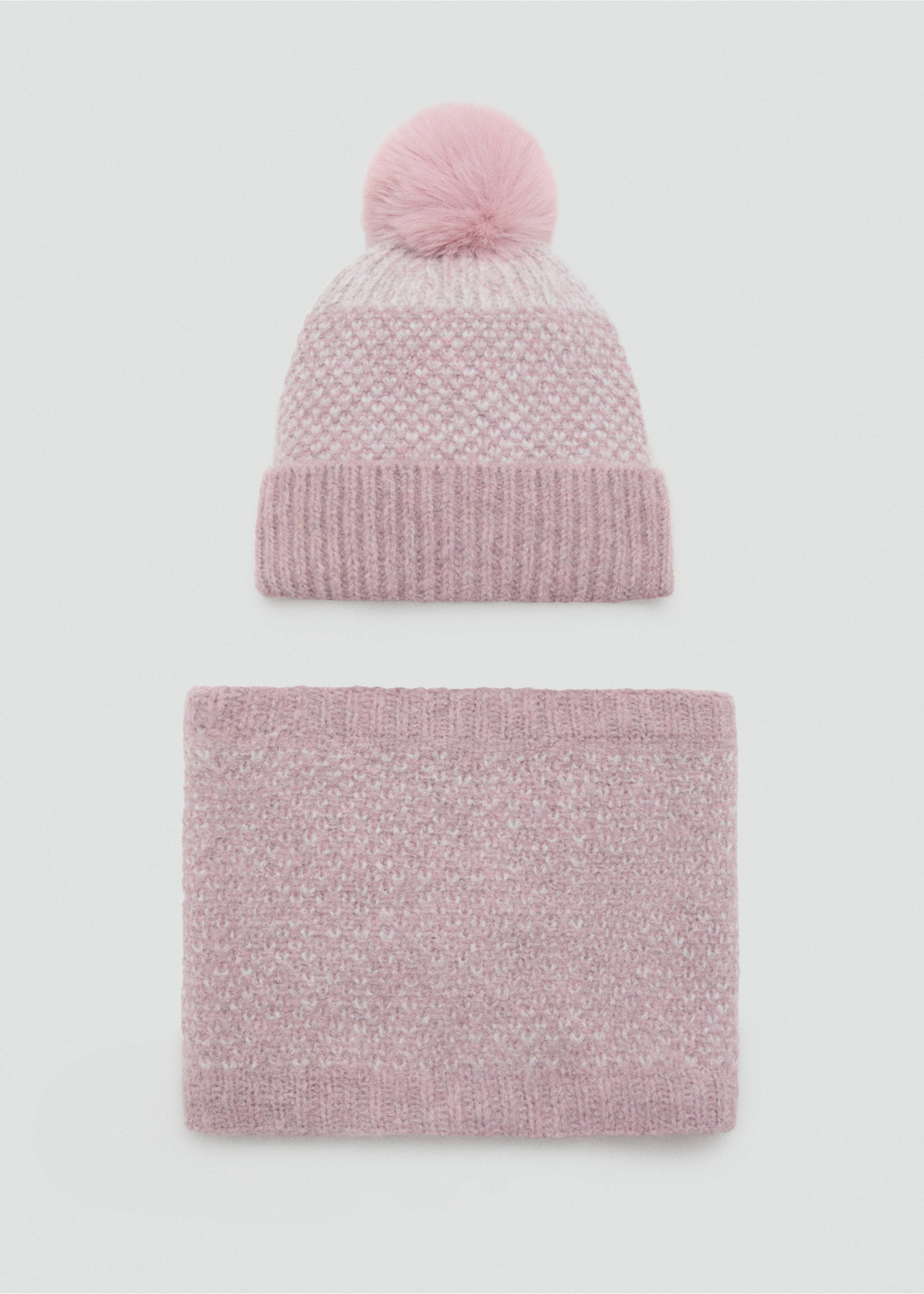 Knit scarf - Details of the article 1, Pale Pink. Ref: 17025984-00.
