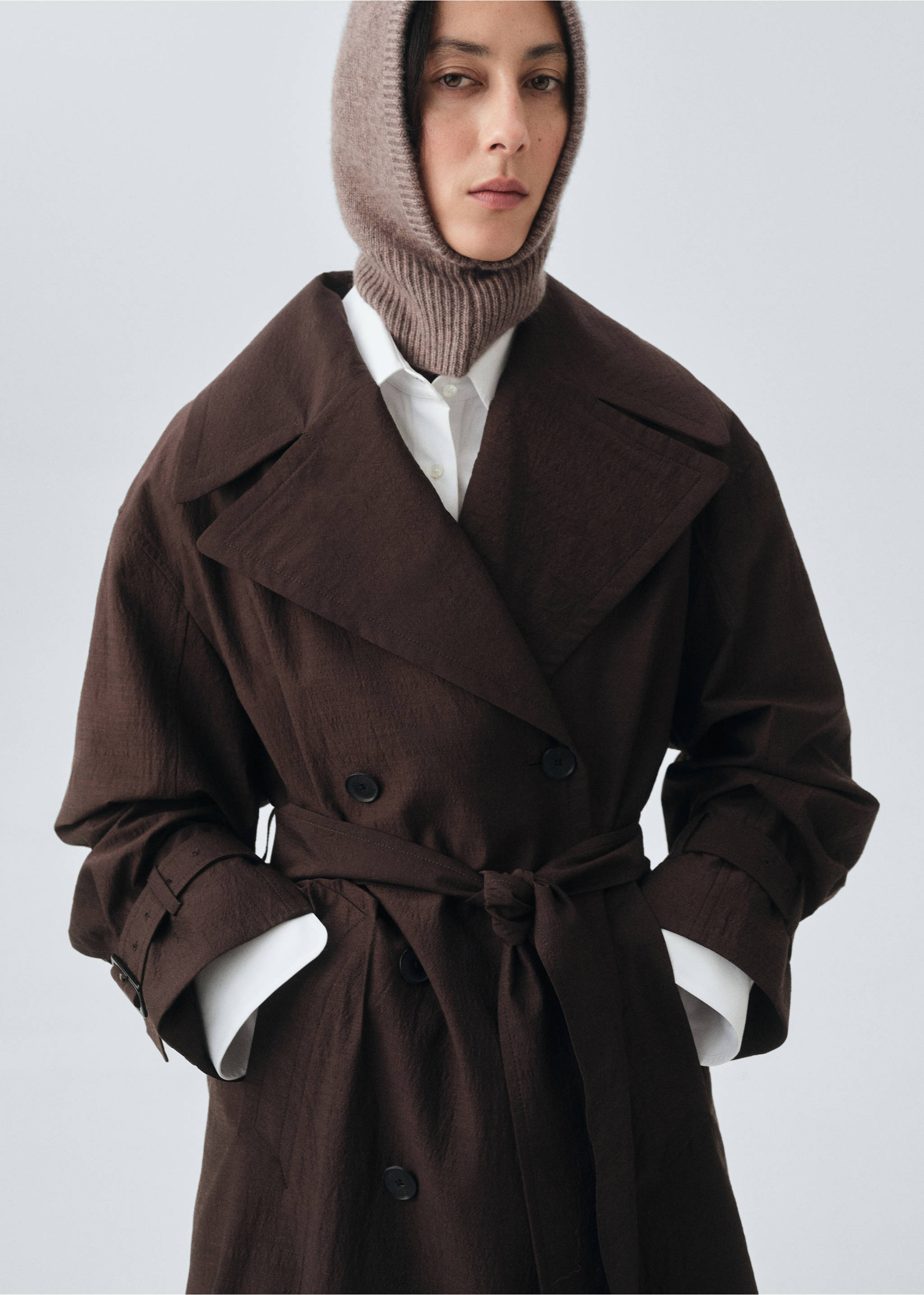Cashmere wool blend balaclava - General plane, Medium Brown. Ref: 17025988-00.