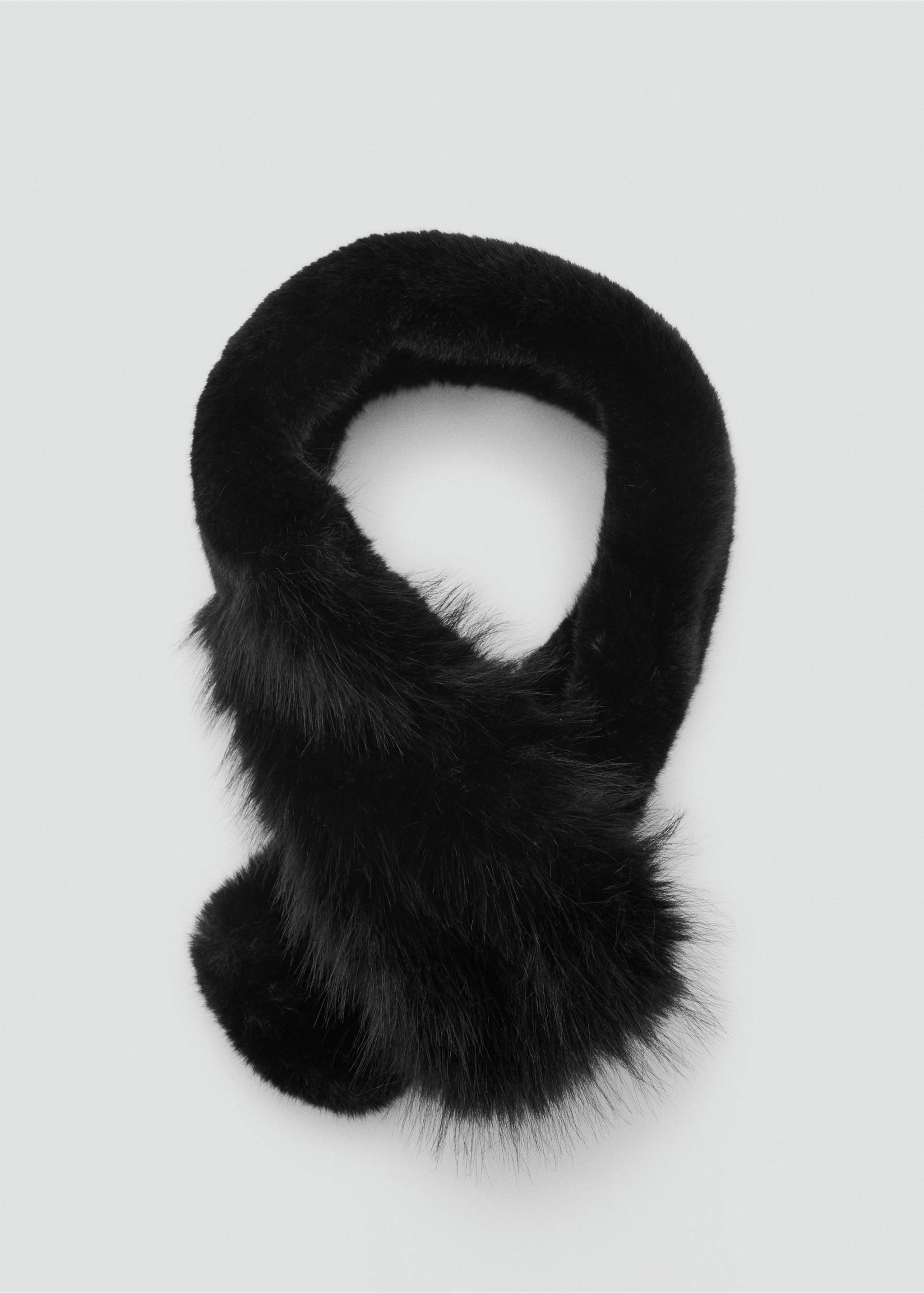 Fur-effect scarf - Article without model, Black. Ref: 17025997-00.
