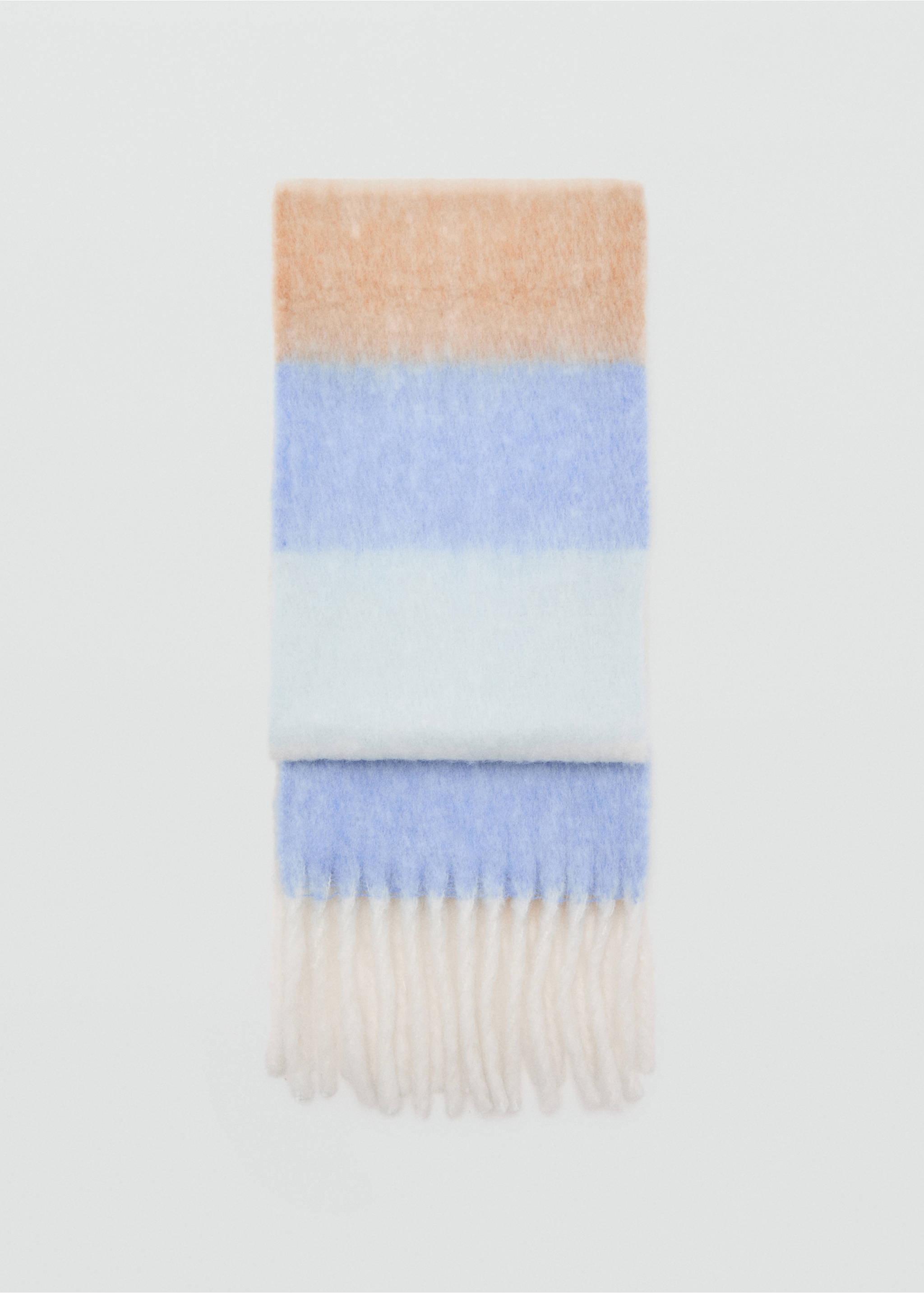 Striped knit scarf - Article without model, Sky Blue. Ref: 17026004-00.
