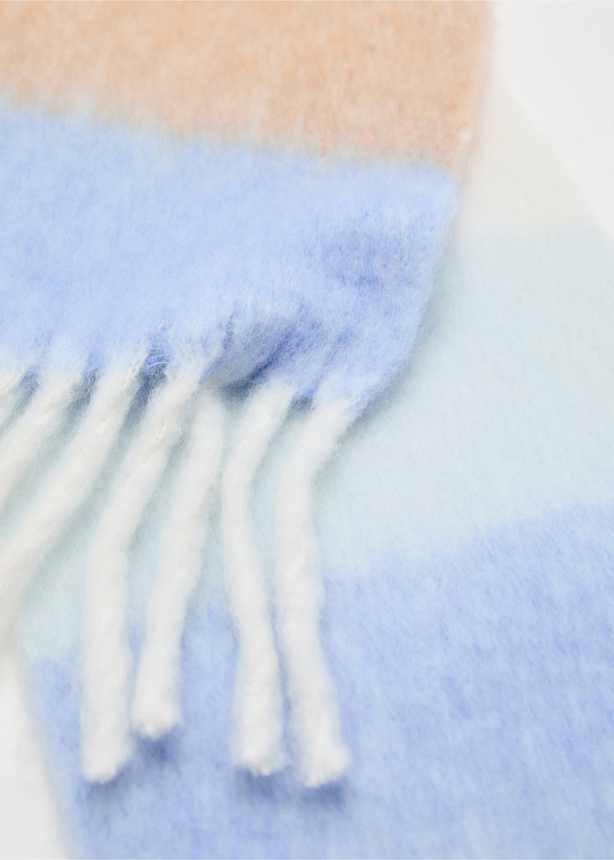 Striped knit scarf - Medium plane, Sky Blue. Ref: 17026004-00.