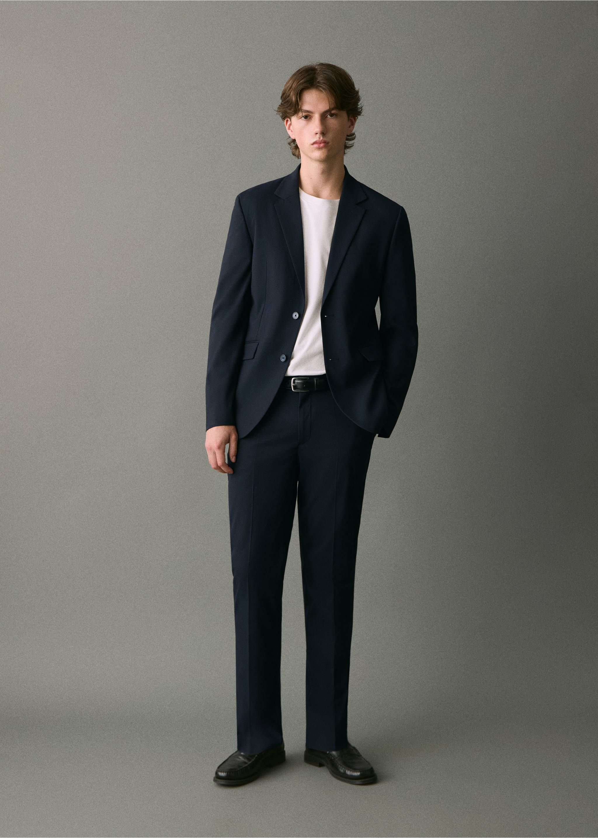 Straight suit trousers - General plane, Navy. Ref: 17026329-00.