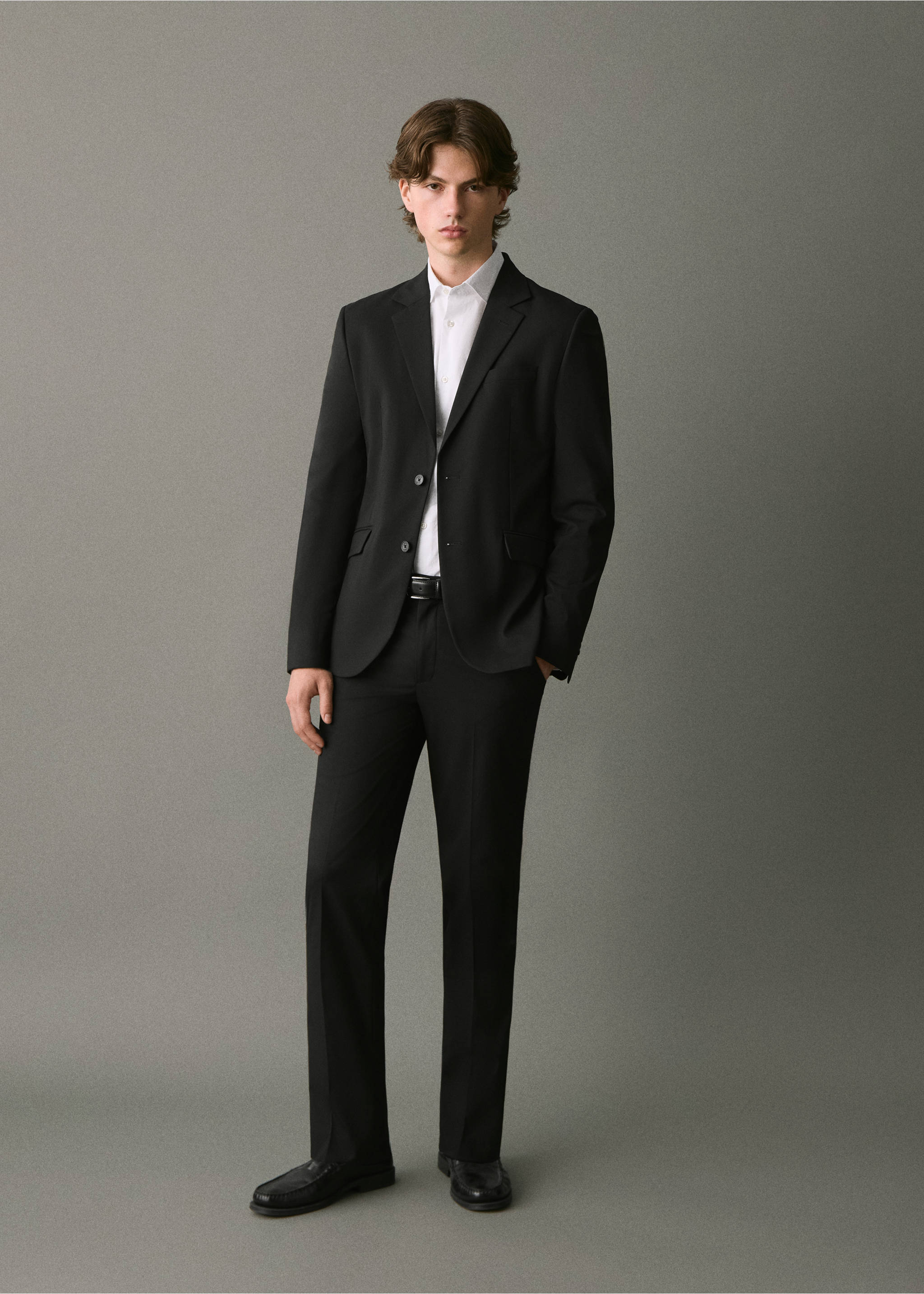 Straight suit trousers - General plane, Black. Ref: 17026330-00.