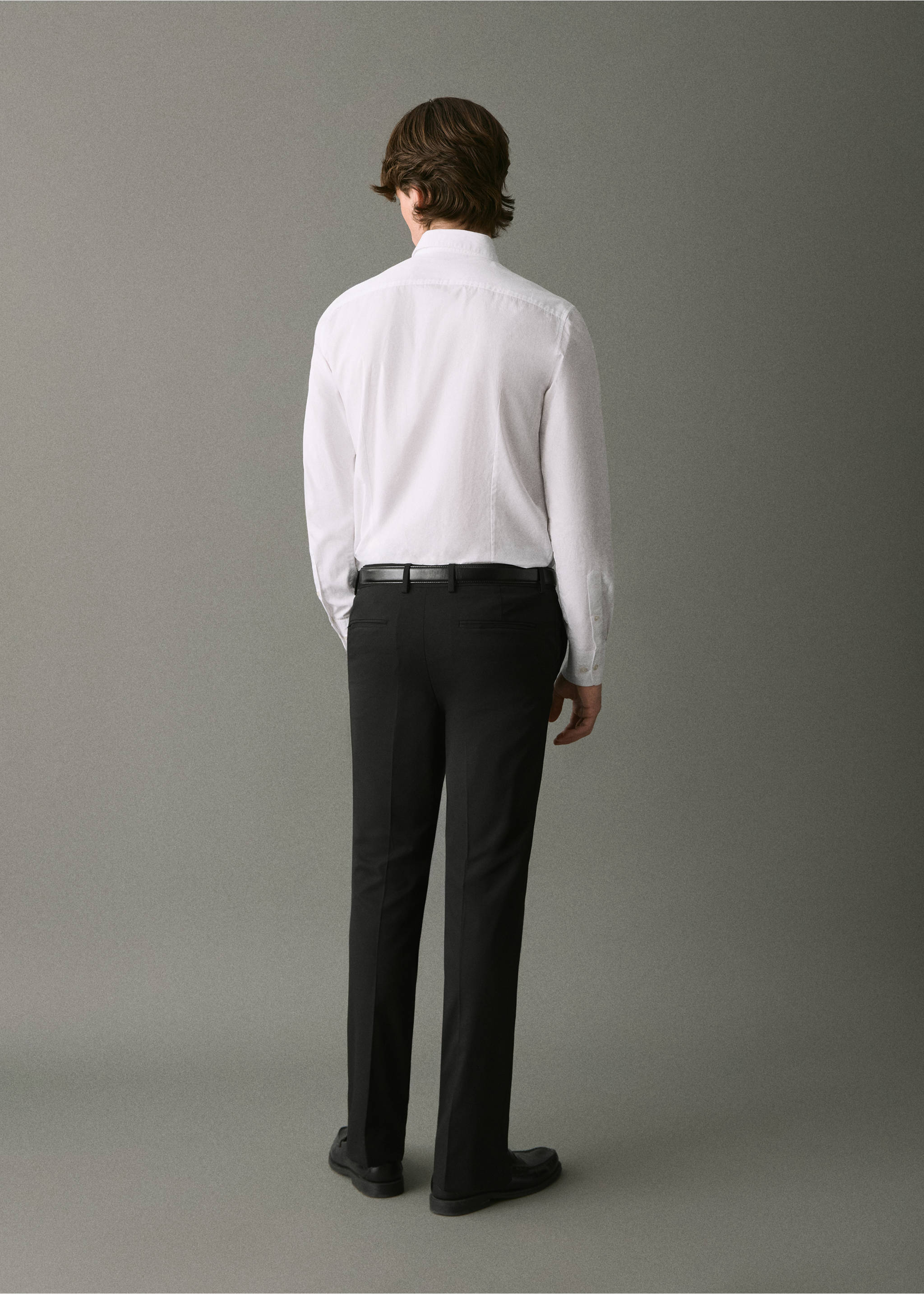 Straight suit trousers - Reverse of the article, Black. Ref: 17026330-00.
