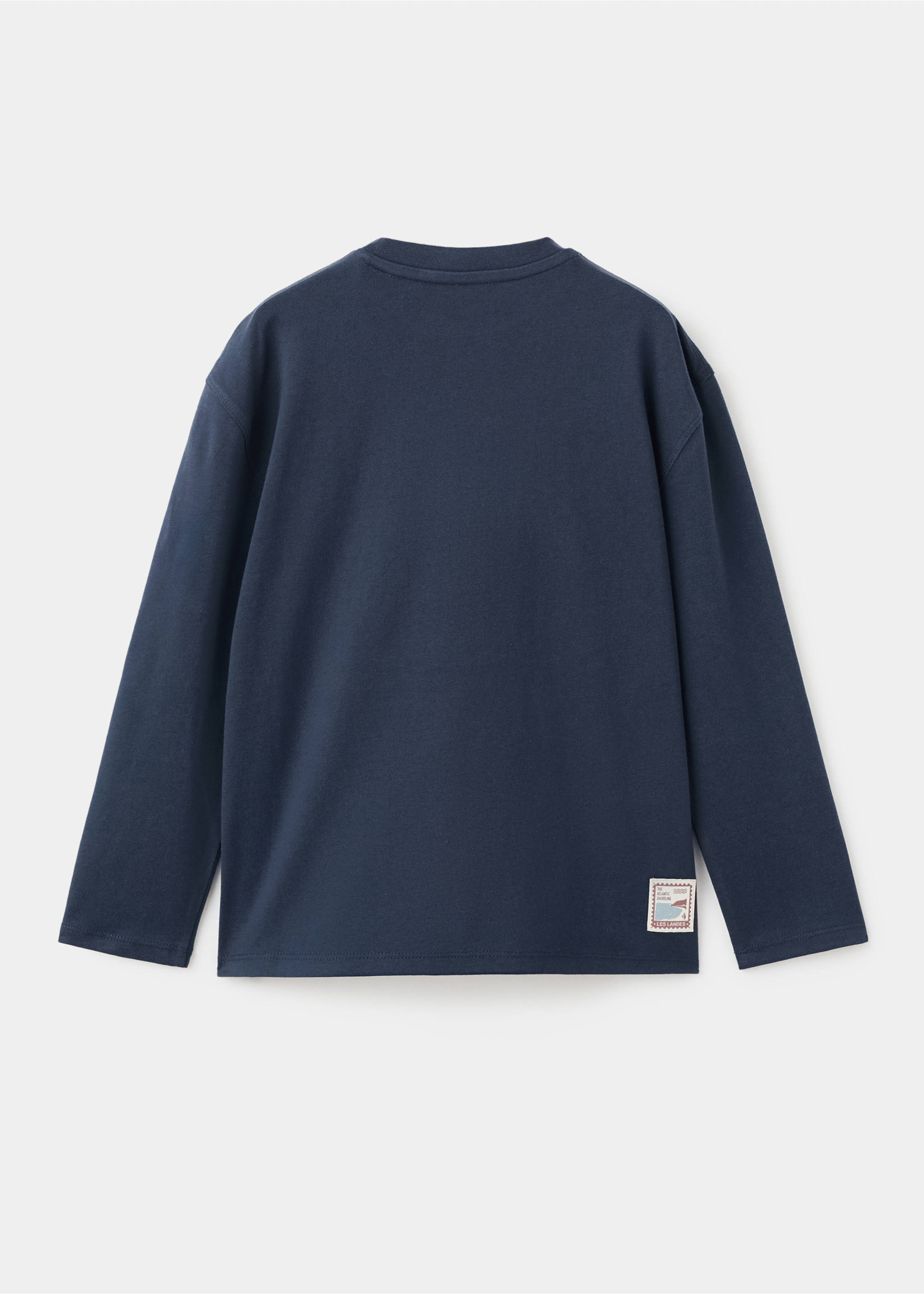 Printed cotton-blend T-shirt - Reverse of the article, Navy. Ref: 17026341-00.