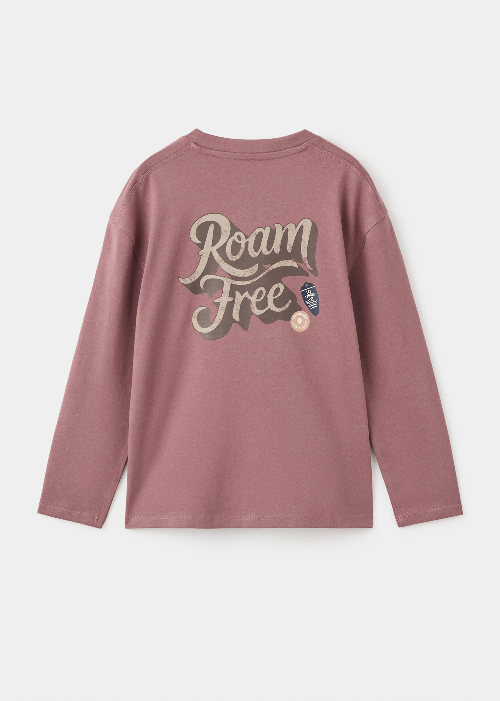 Printed cotton-blend T-shirt - Reverse of the article, Cherry. Ref: 17026342-00.