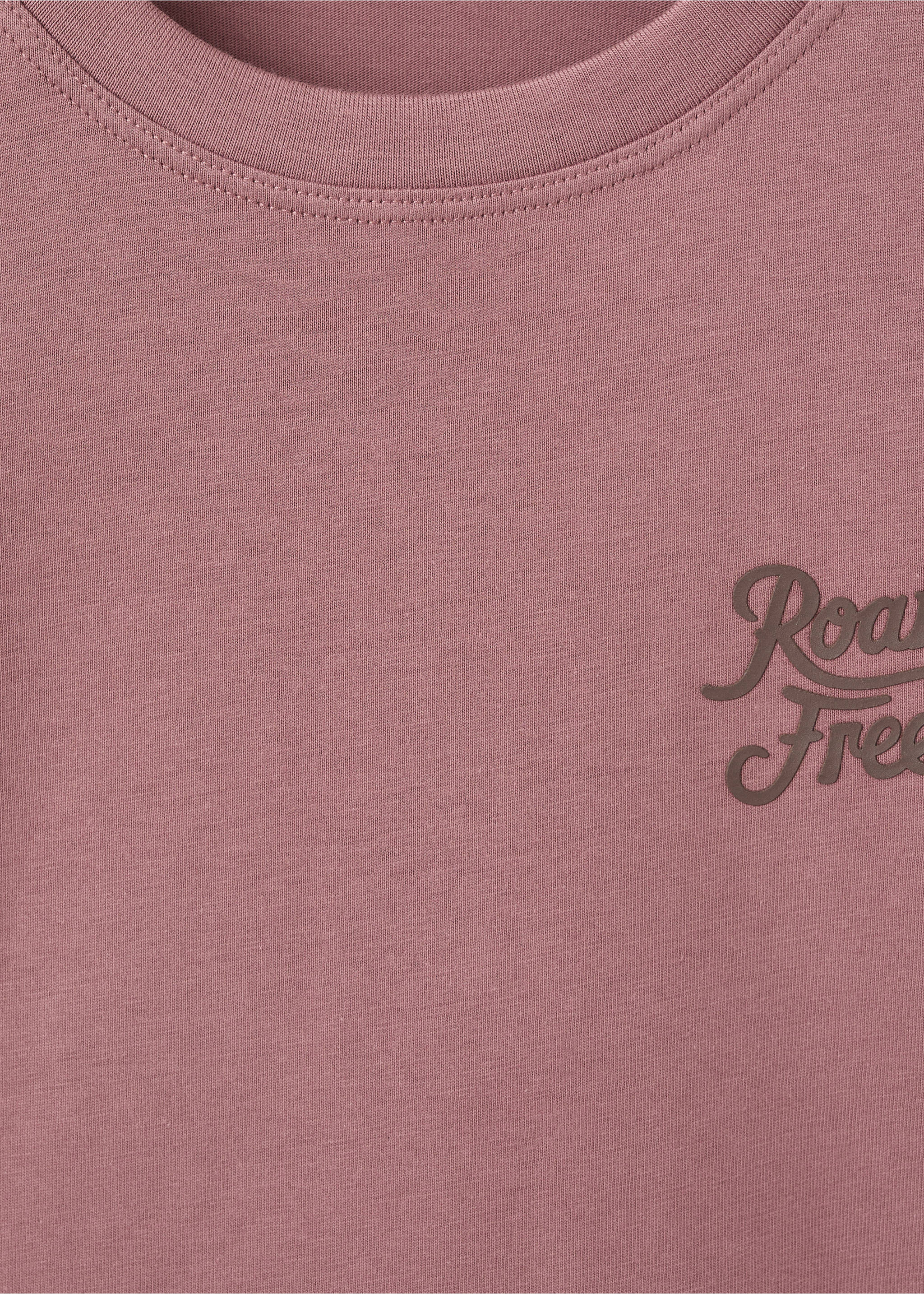 Printed cotton-blend T-shirt - Details of the article 8, Cherry. Ref: 17026342-00.