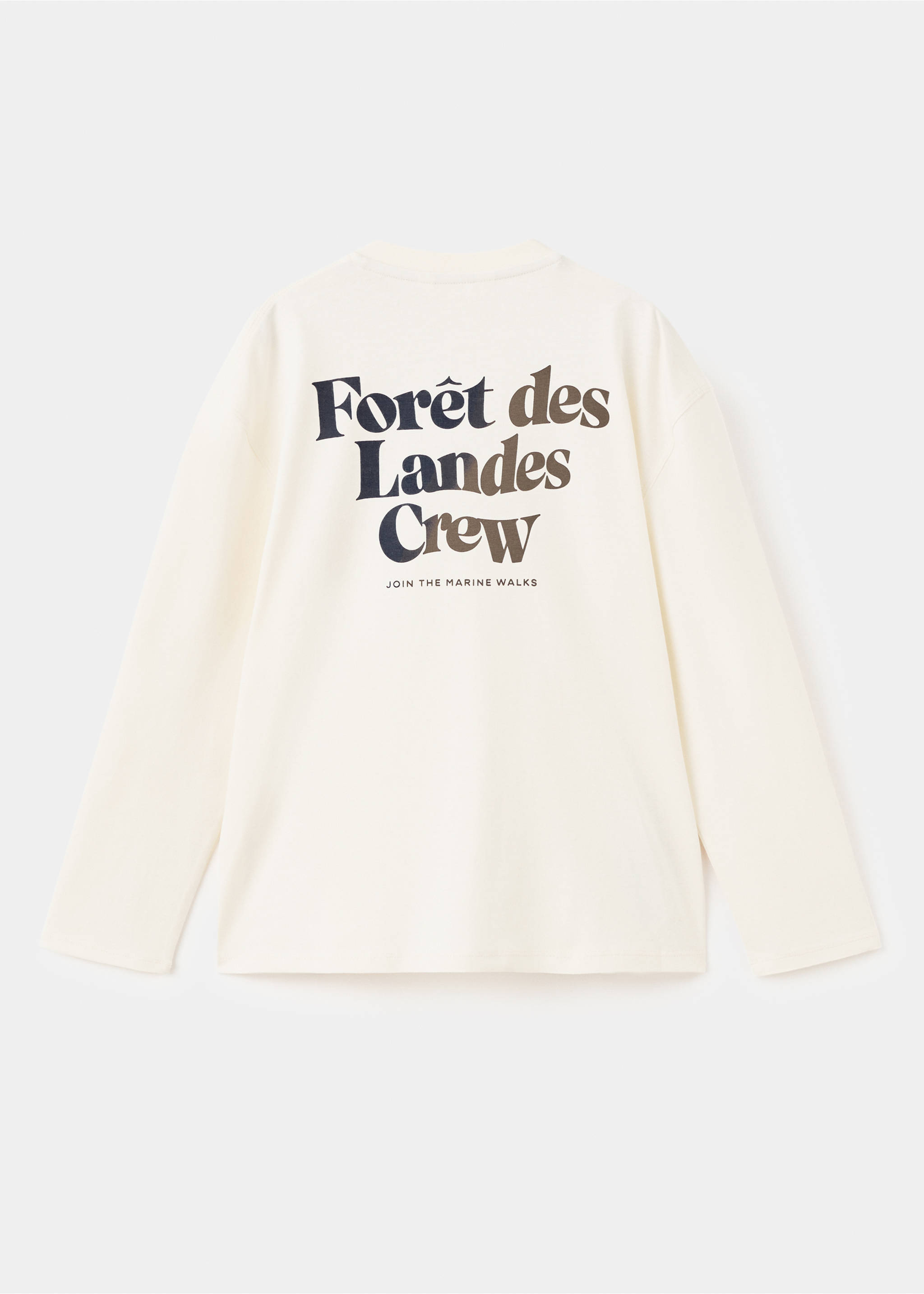 T-shirt coton imprimé - Verso de l’article, Blanc cassé. Ref: 17026343-00.