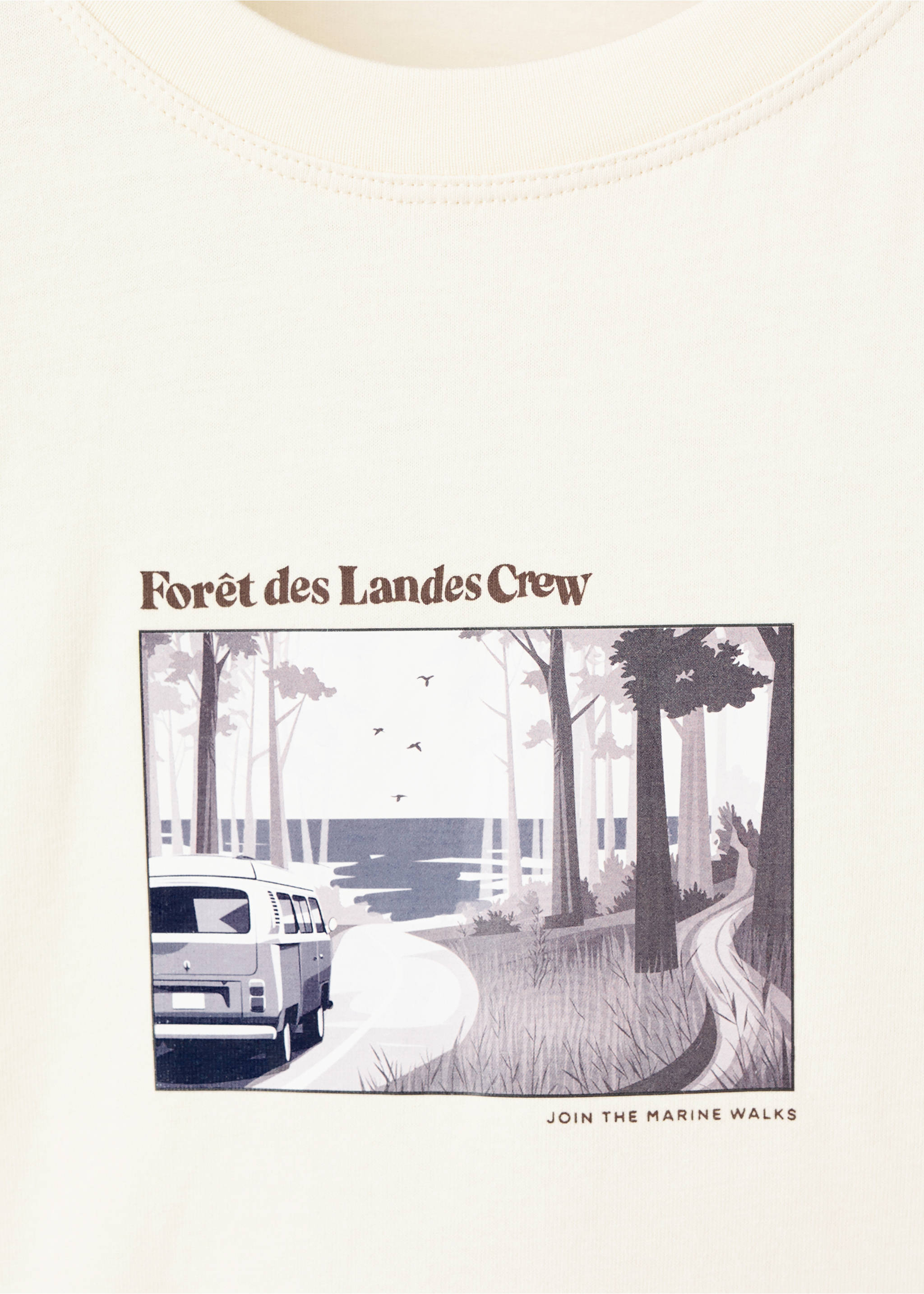 T-shirt coton imprimé - Détail de l'article 8, Blanc cassé. Ref: 17026343-00.
