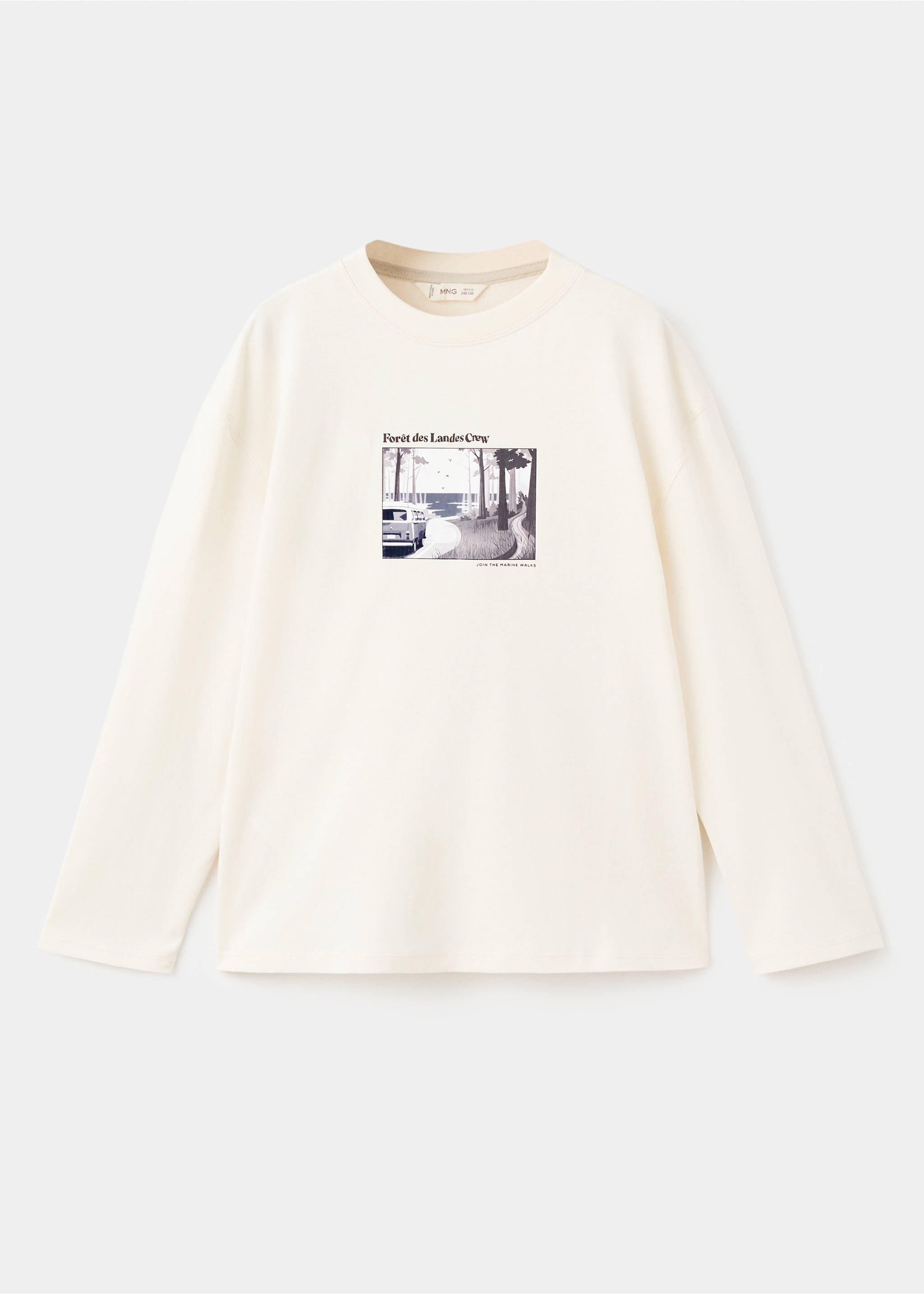 T-shirt coton imprimé - Article sans modèle, Blanc cassé. Ref: 17026343-00.