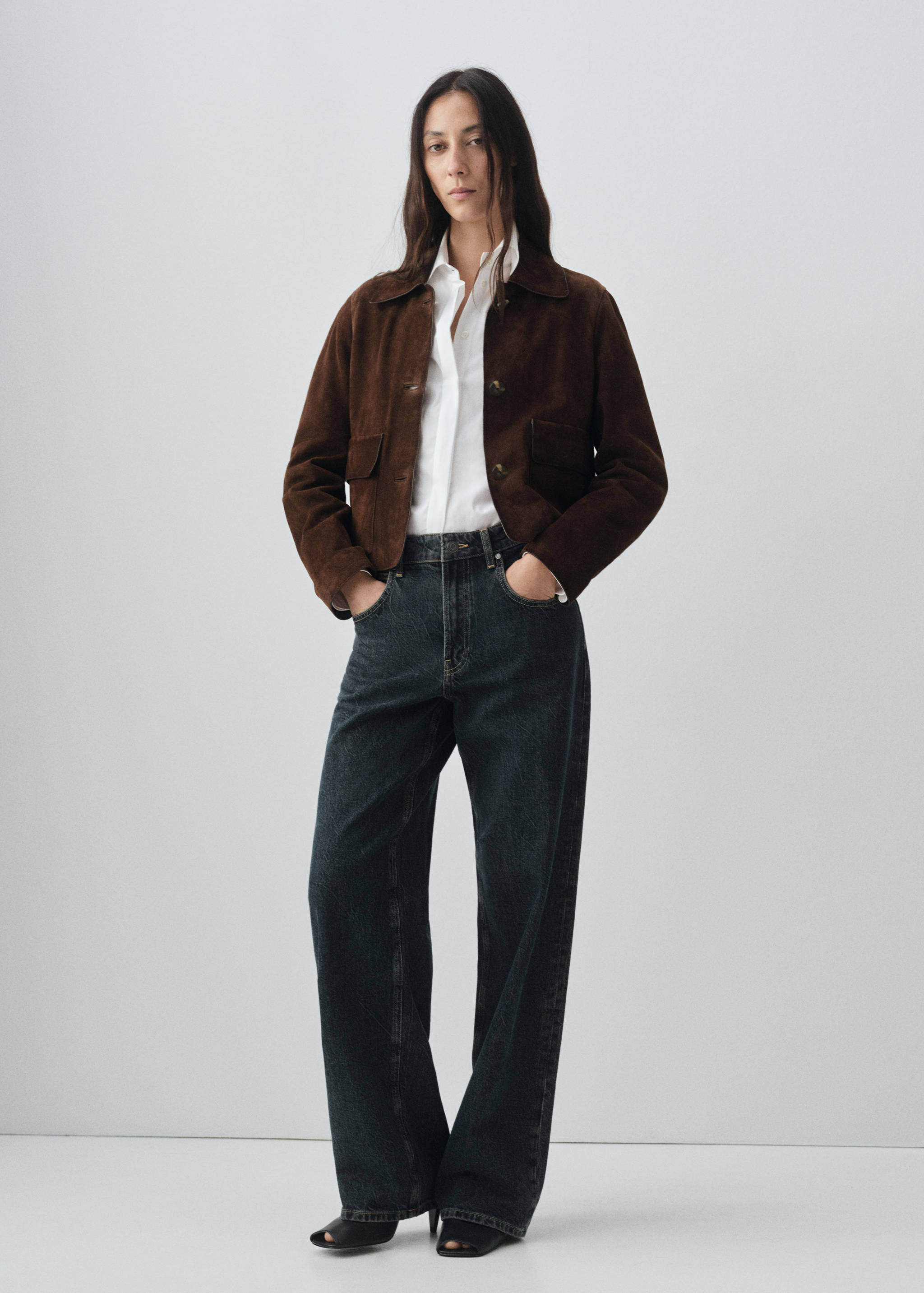 100% leather short jacket - General plane
