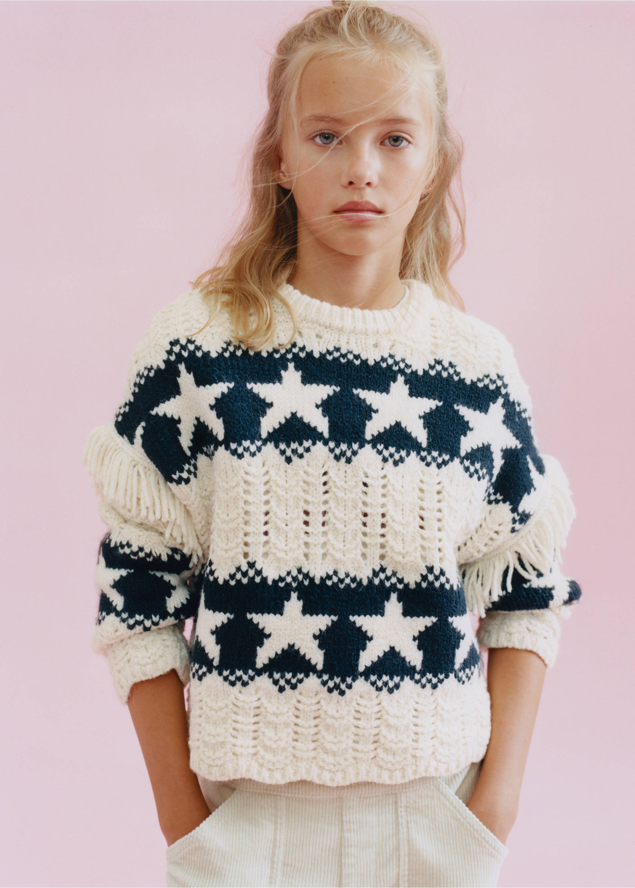 Stars knitted sweater - Details of the article 5, Off White. Ref: 17026348-00.