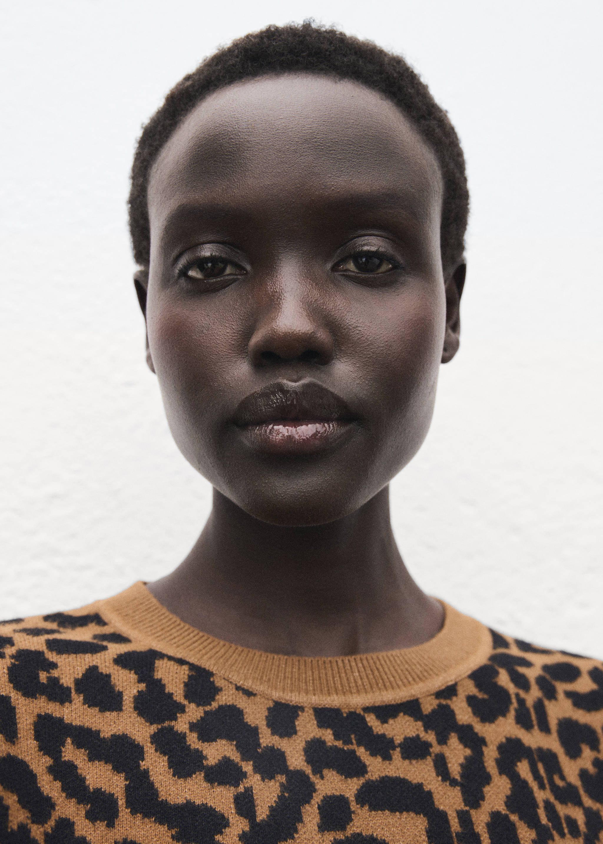 Leopard-print knitted sweater - Details of the article 1