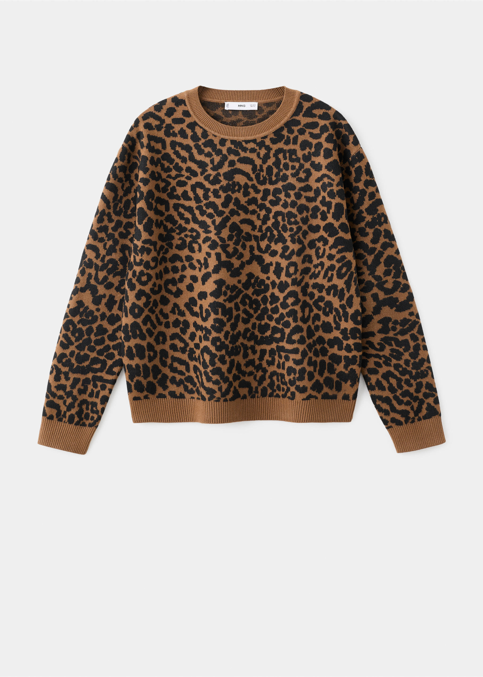 Leopard-print knitted sweater - Article without model, Ecru. Ref: 17026349-00.