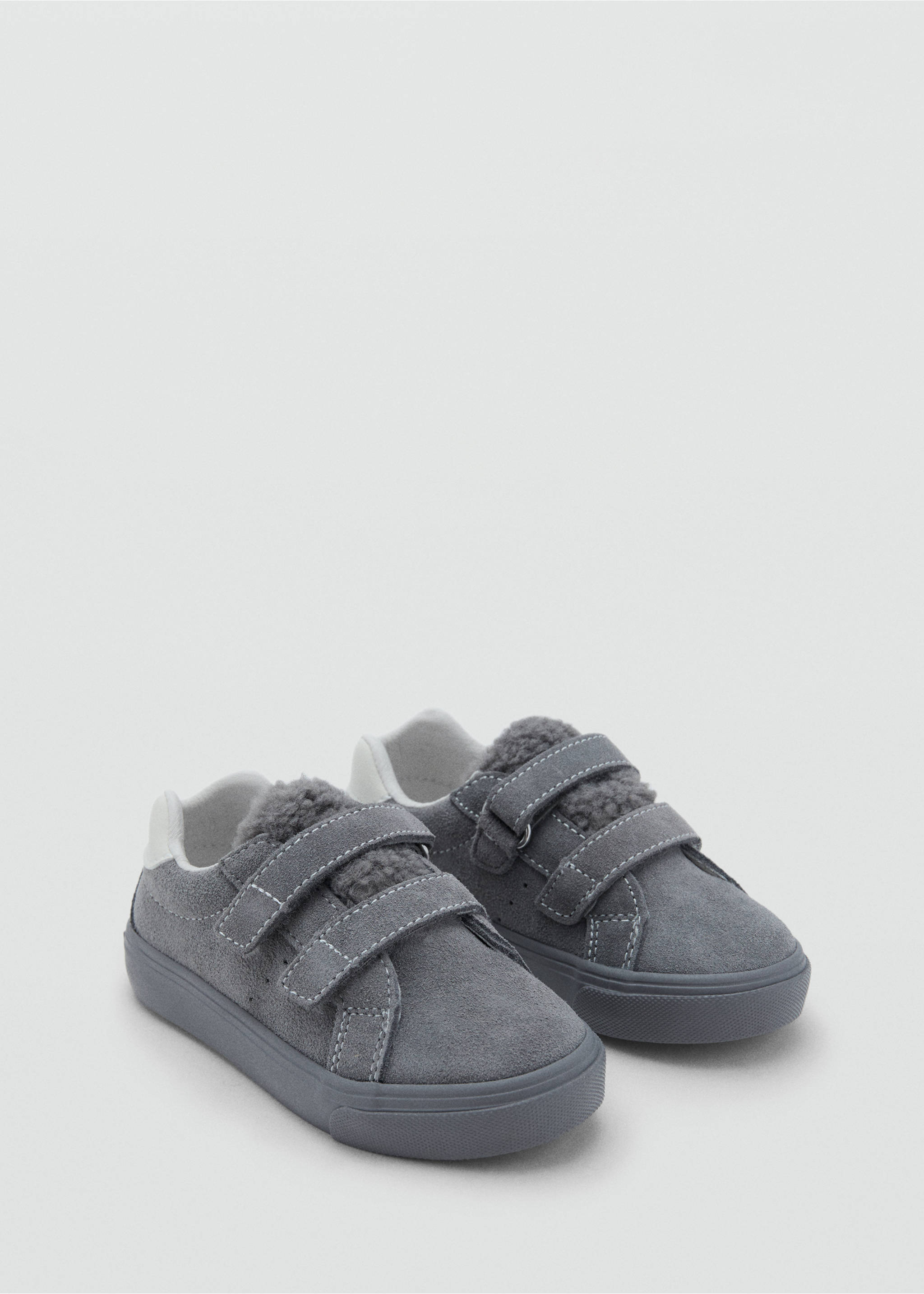 Leather mixed sneakers - Medium plane, Charcoal. Ref: 17026352-00.