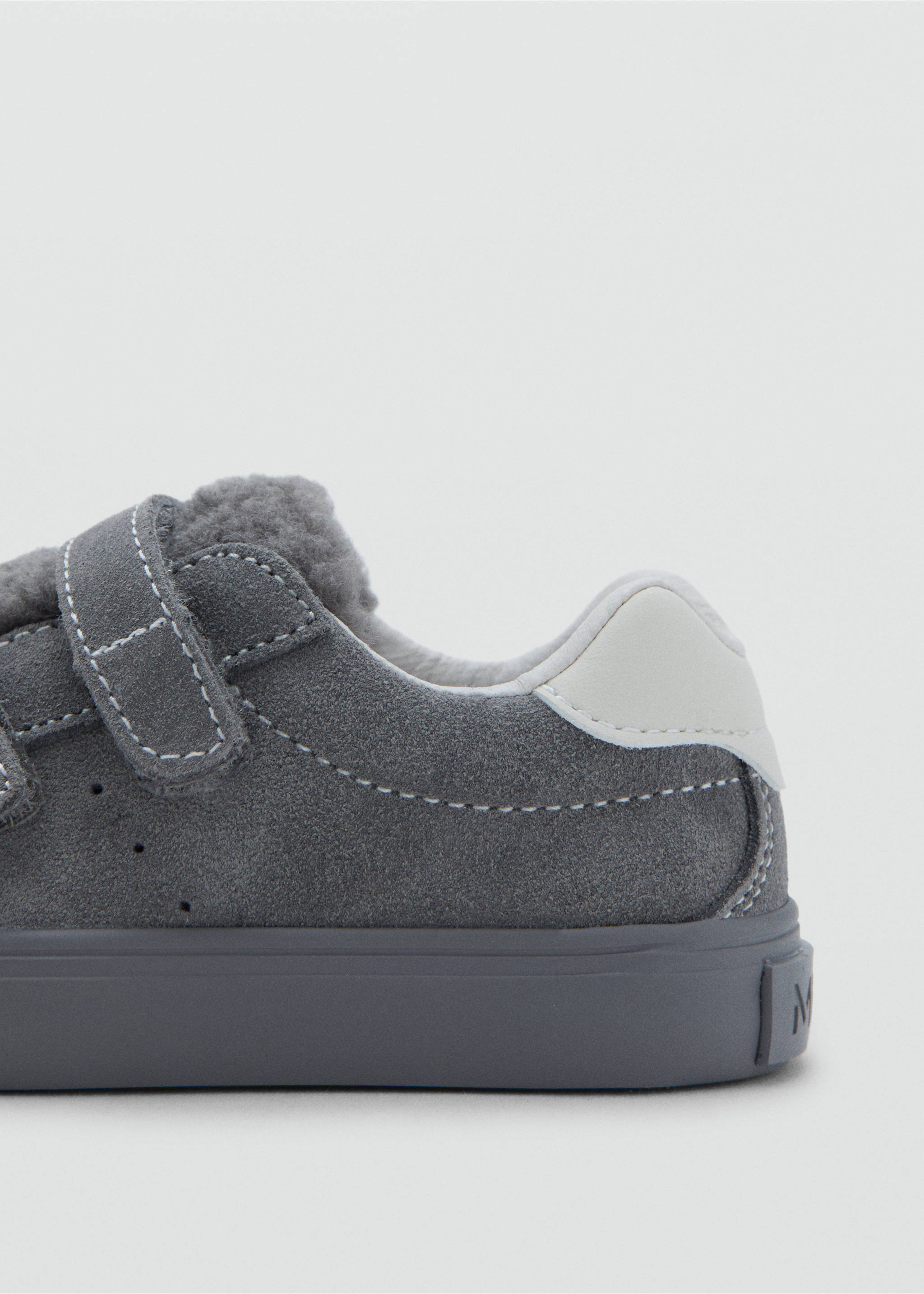 Leather mixed sneakers - Details of the article 1, Charcoal. Ref: 17026352-00.