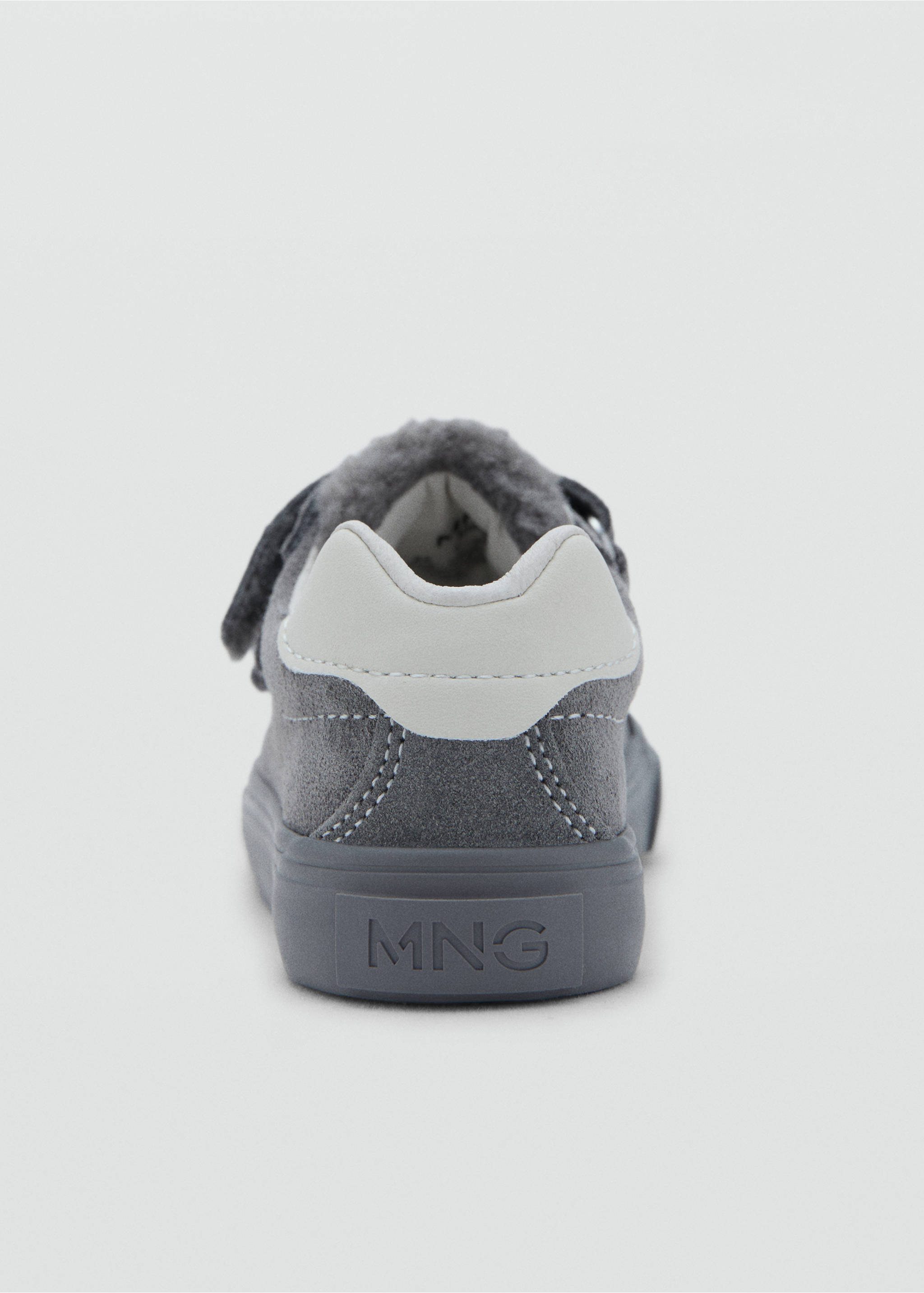 Leather mixed sneakers - Details of the article 2, Charcoal. Ref: 17026352-00.