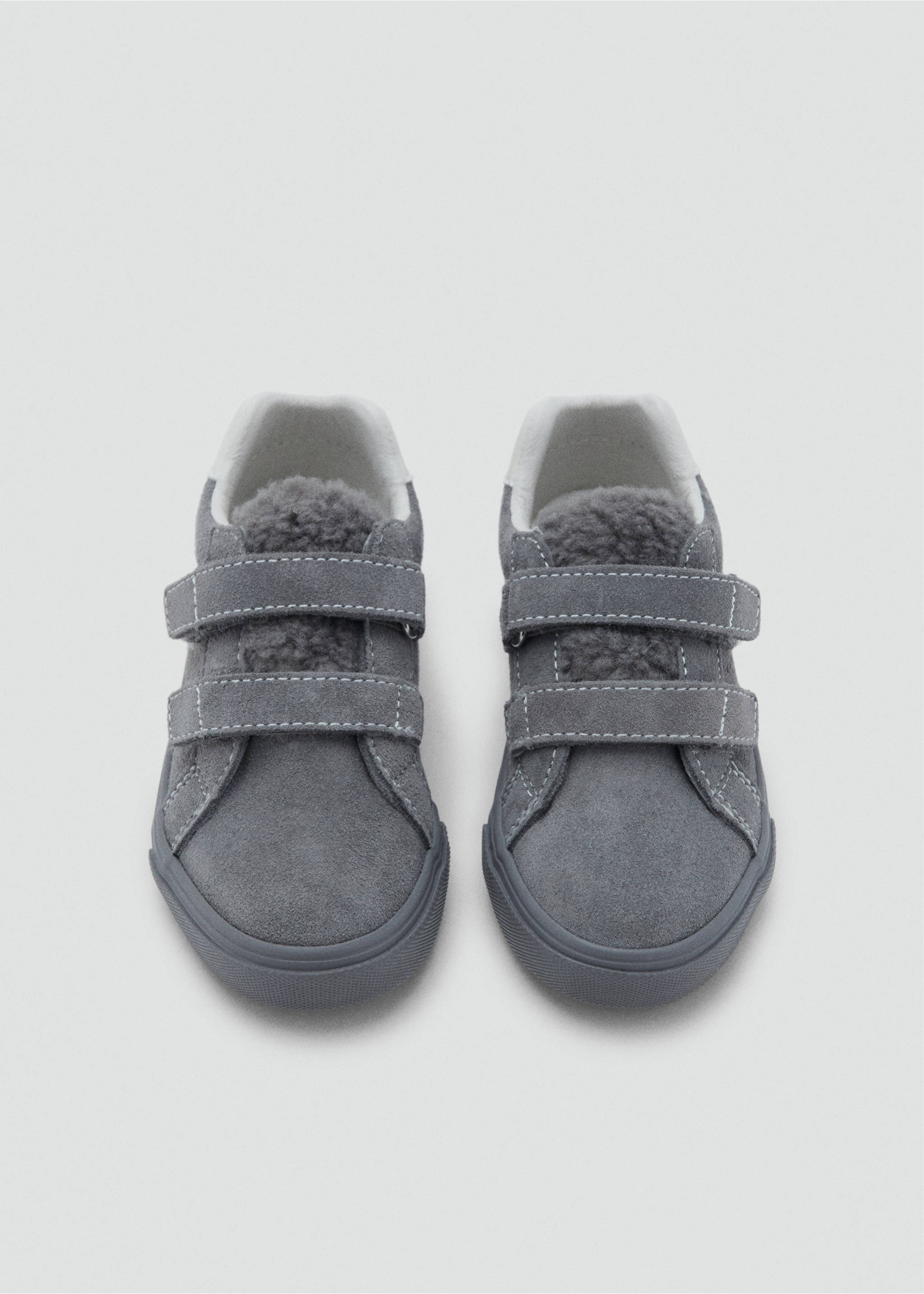 Leather mixed sneakers - Details of the article 3, Charcoal. Ref: 17026352-00.