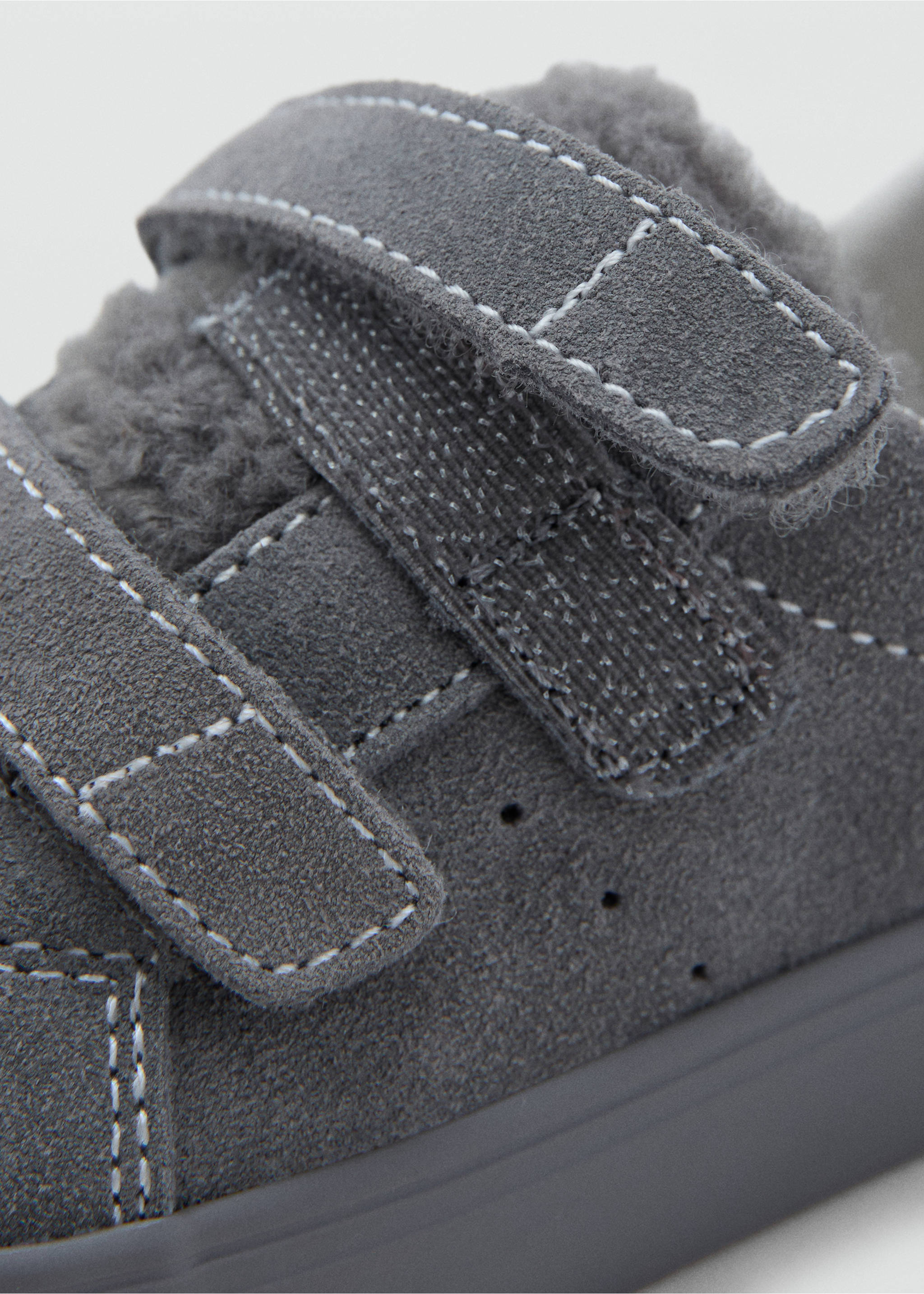 Leather mixed sneakers - Details of the article 4, Charcoal. Ref: 17026352-00.