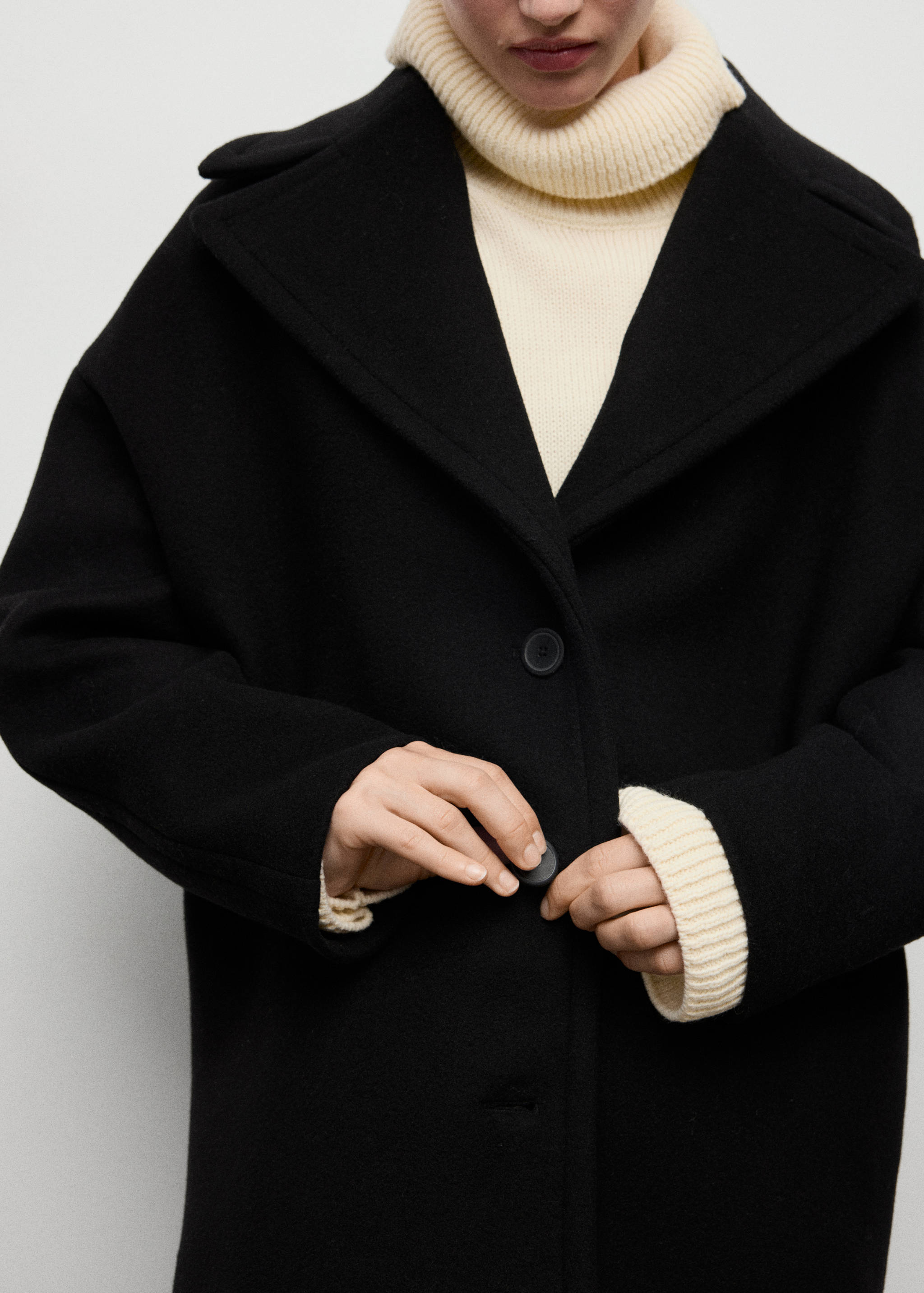 Oversized short wool coat - Women | MANGO OUTLET USA