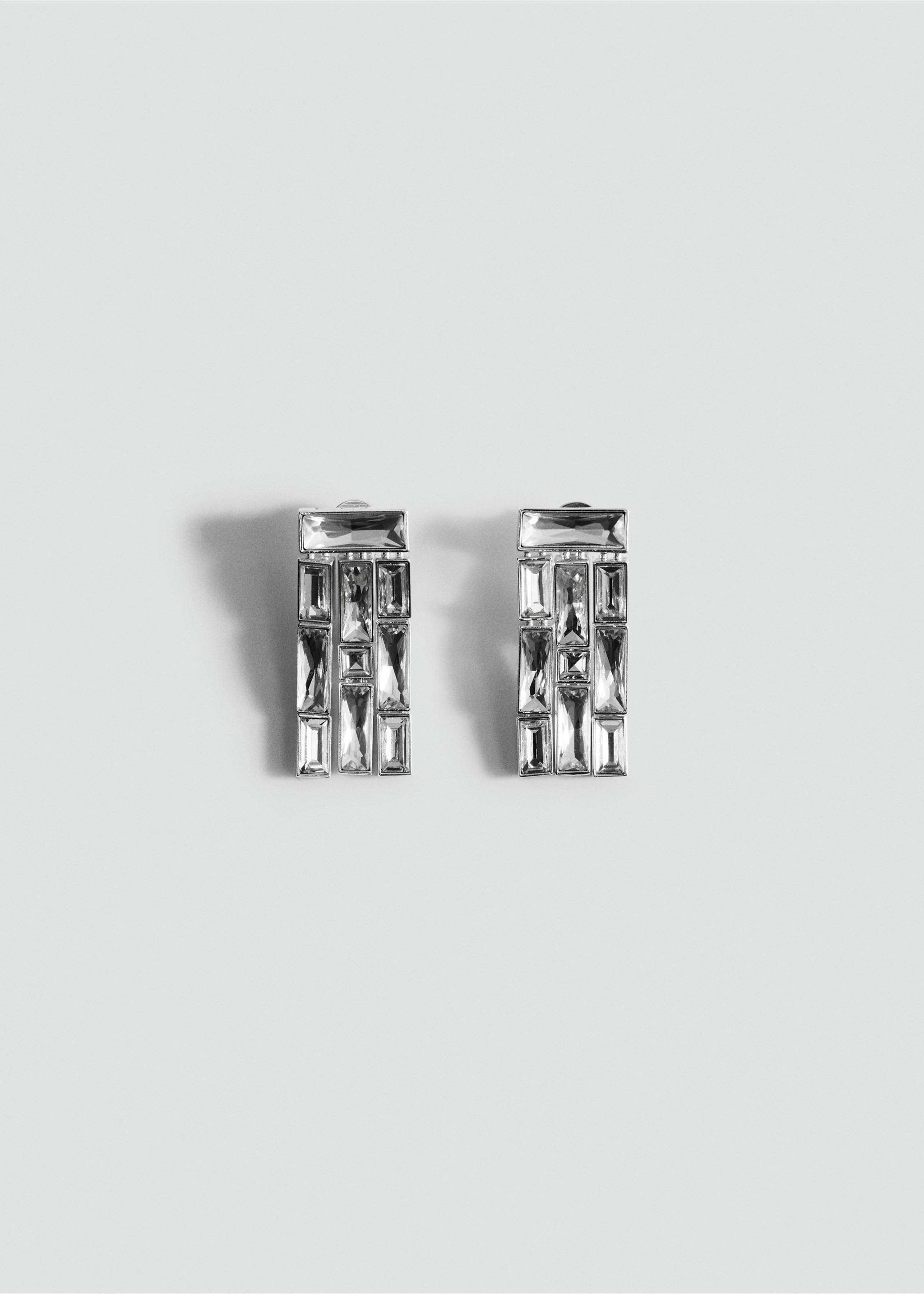 Boucles d'oreilles pendantes brides cristaux - Article sans modèle, Argent. Ref: 17026360-00.
