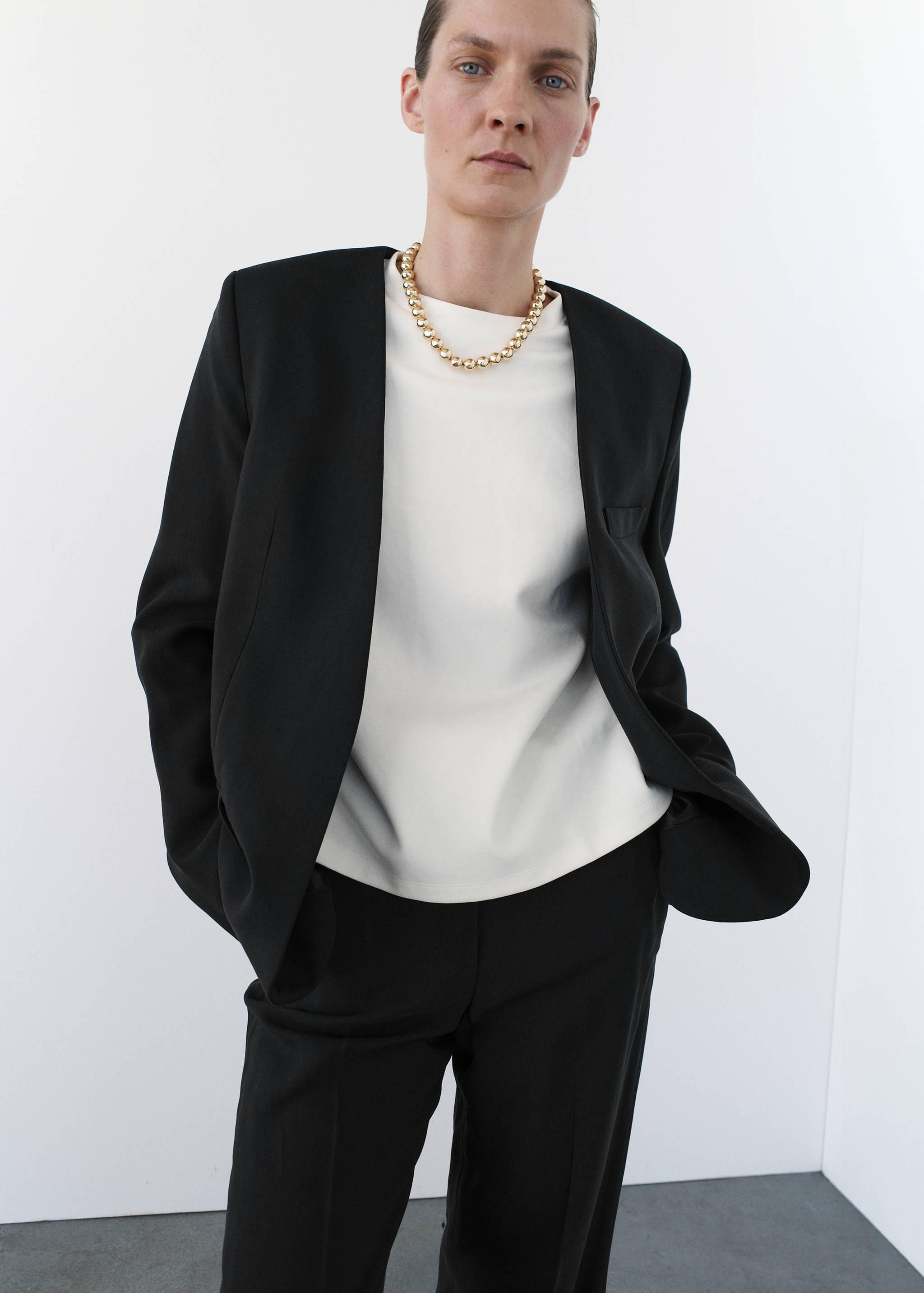 Suit blazer without lapels - Medium plane