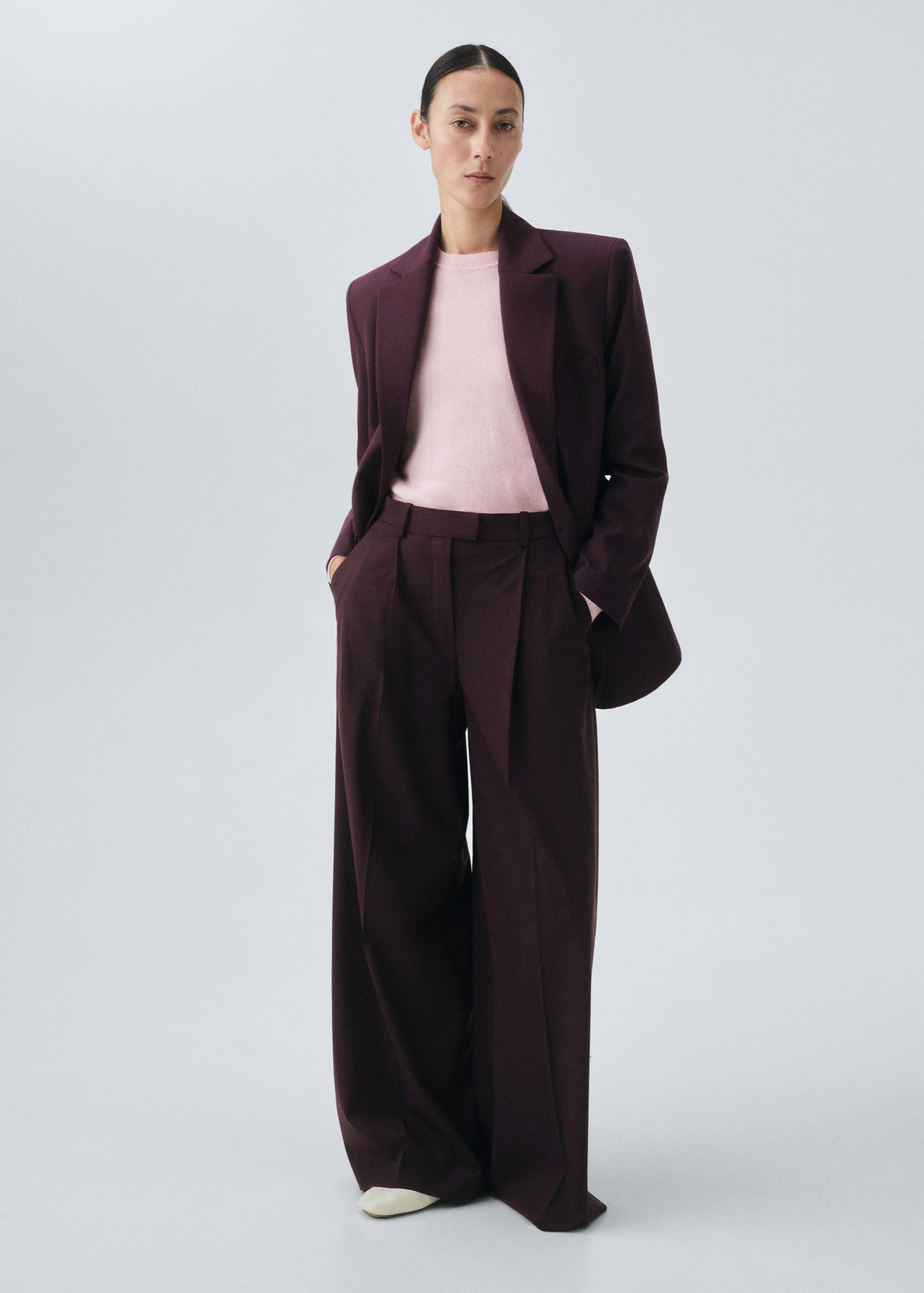 Wool-blend suit blazer - General plane